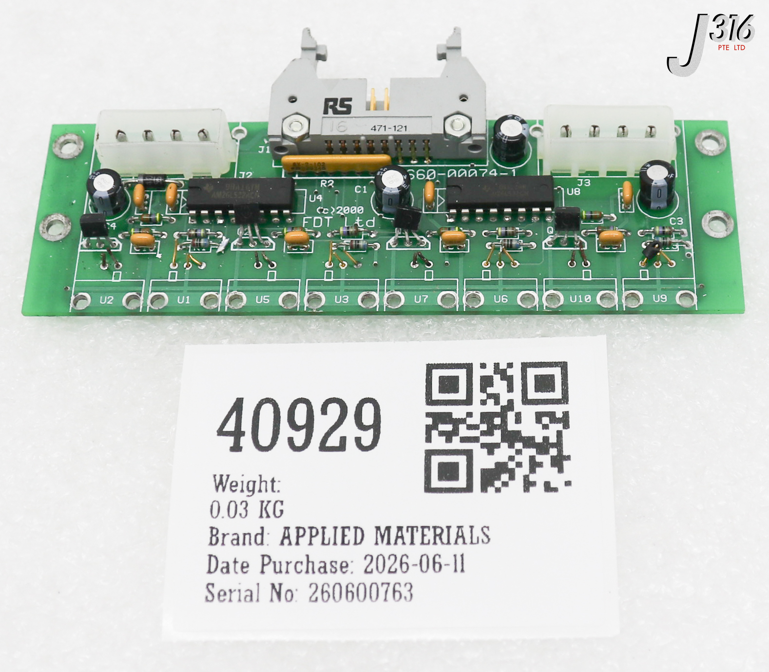 40929 FDT PCB, F/O INTERFACE CARD (PARTS) 0660-00074-1