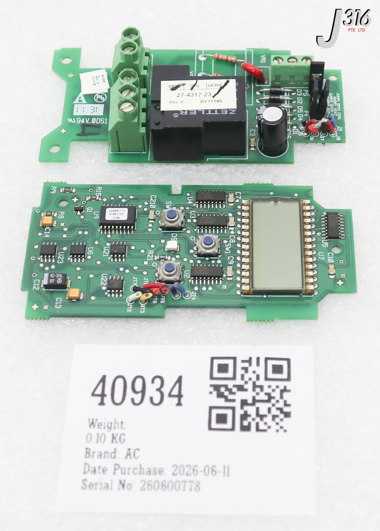 40934 AC PCB BOARD ASSY, 24-8921-5 25-2339-8
