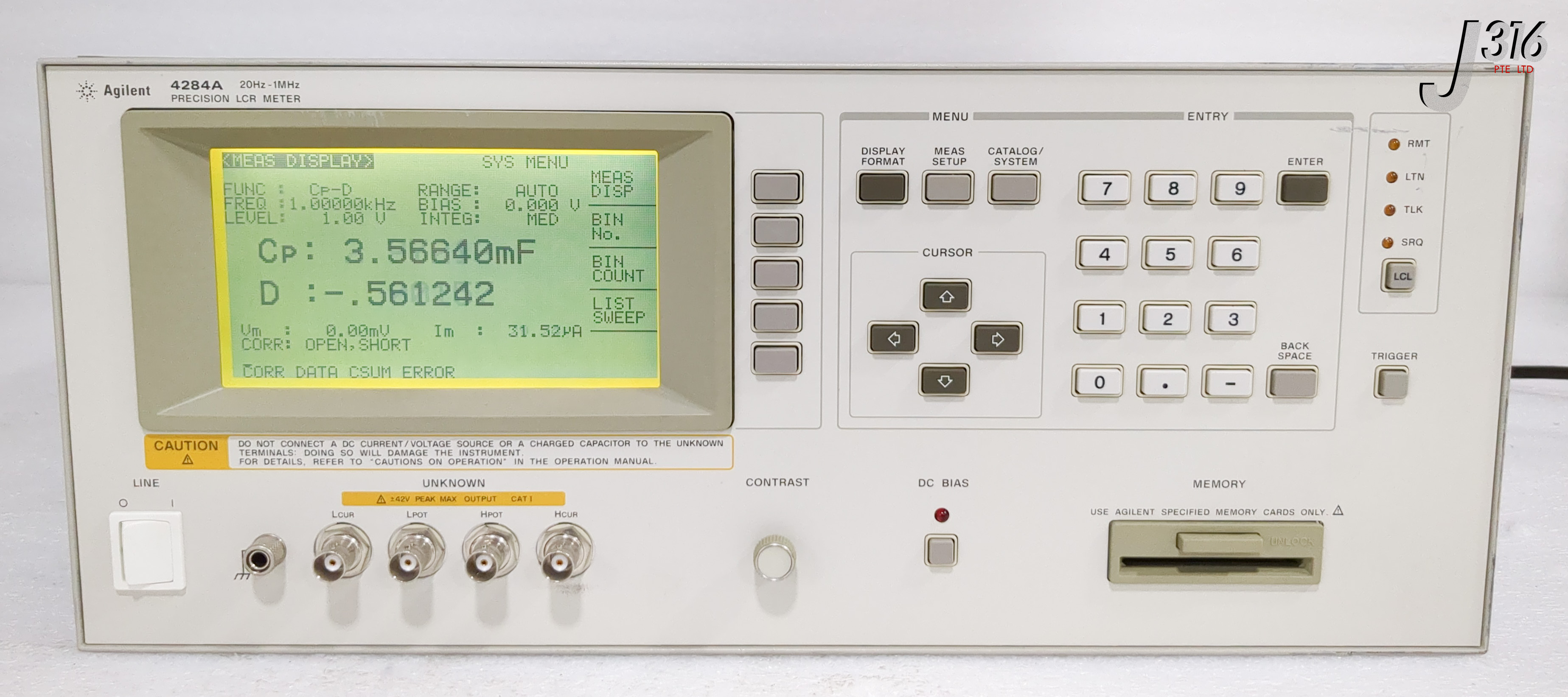 40941 AGILENT PRECISION LCR METER, 20HZ-1MHZ 4284A