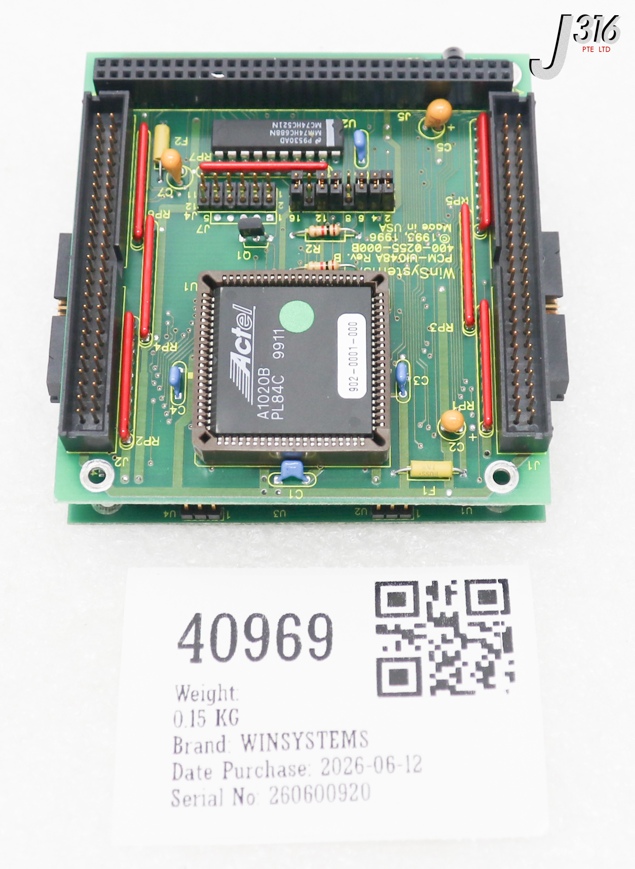 40969 WINSYSTEMS PCB, UNIVERSAL 48-POINT  (I/O) MODULE 400-0255-000, W/ PCM-COM4A PCM-UI048A