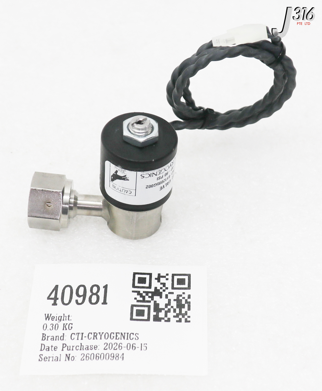 40981 CTI-CRYOGENICS NITROGEN (N2) REGEN VALVE 8112095G002