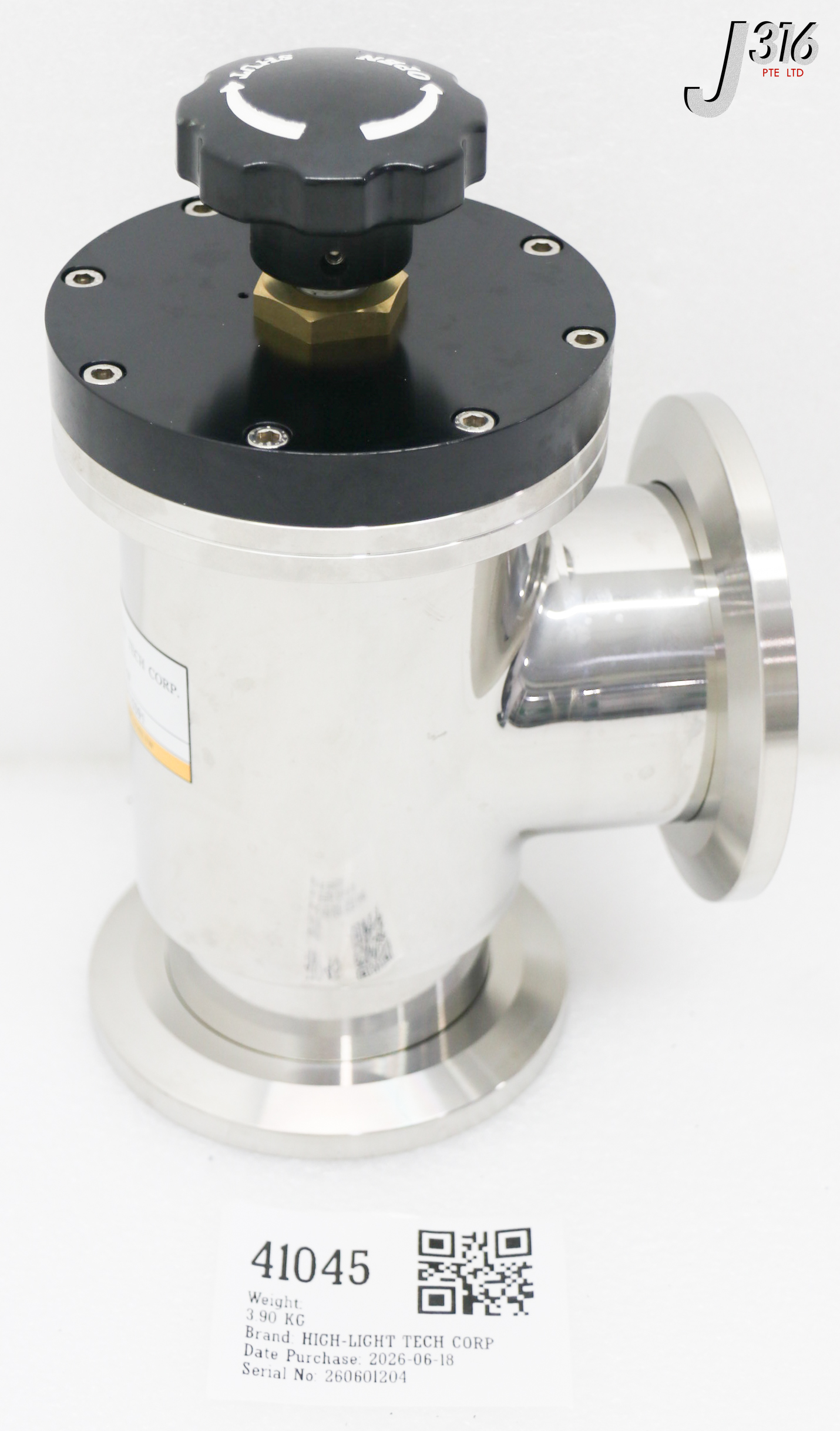 41045 HIGH-LIGHT TECH CORP MANUAL ANGLE VALVE KF FLANGE W/ BELLOWS AVB-KF80-M