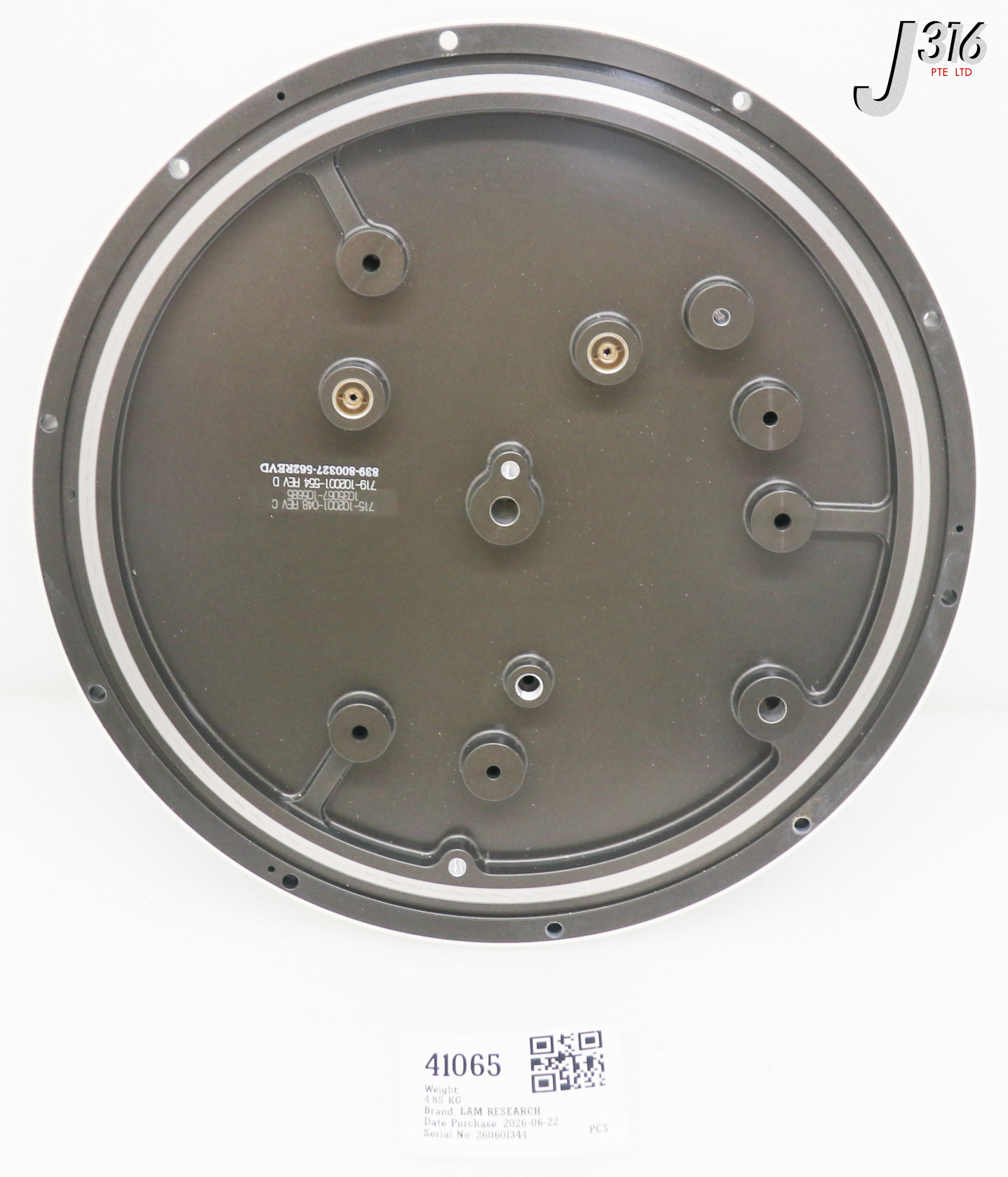 41065 LAM RESEARCH ELECTROSTATIC CHUCK, 715-102001-048 REV C, 719-102001-554 REV D 839-800327-562 REV D