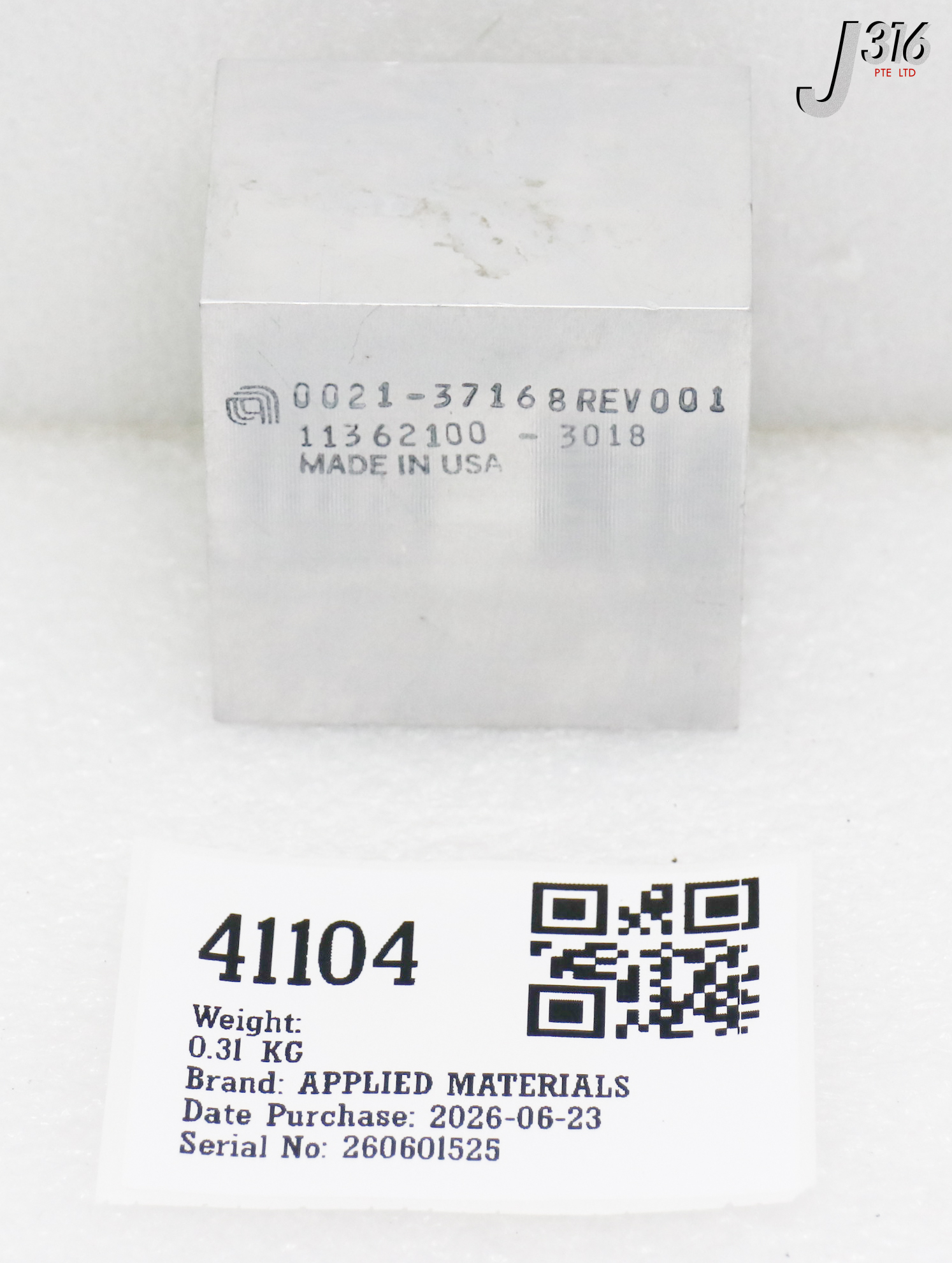 41104 APPLIED MATERIALS WATER MANIFOLD TOP MOUNT 0021-37168