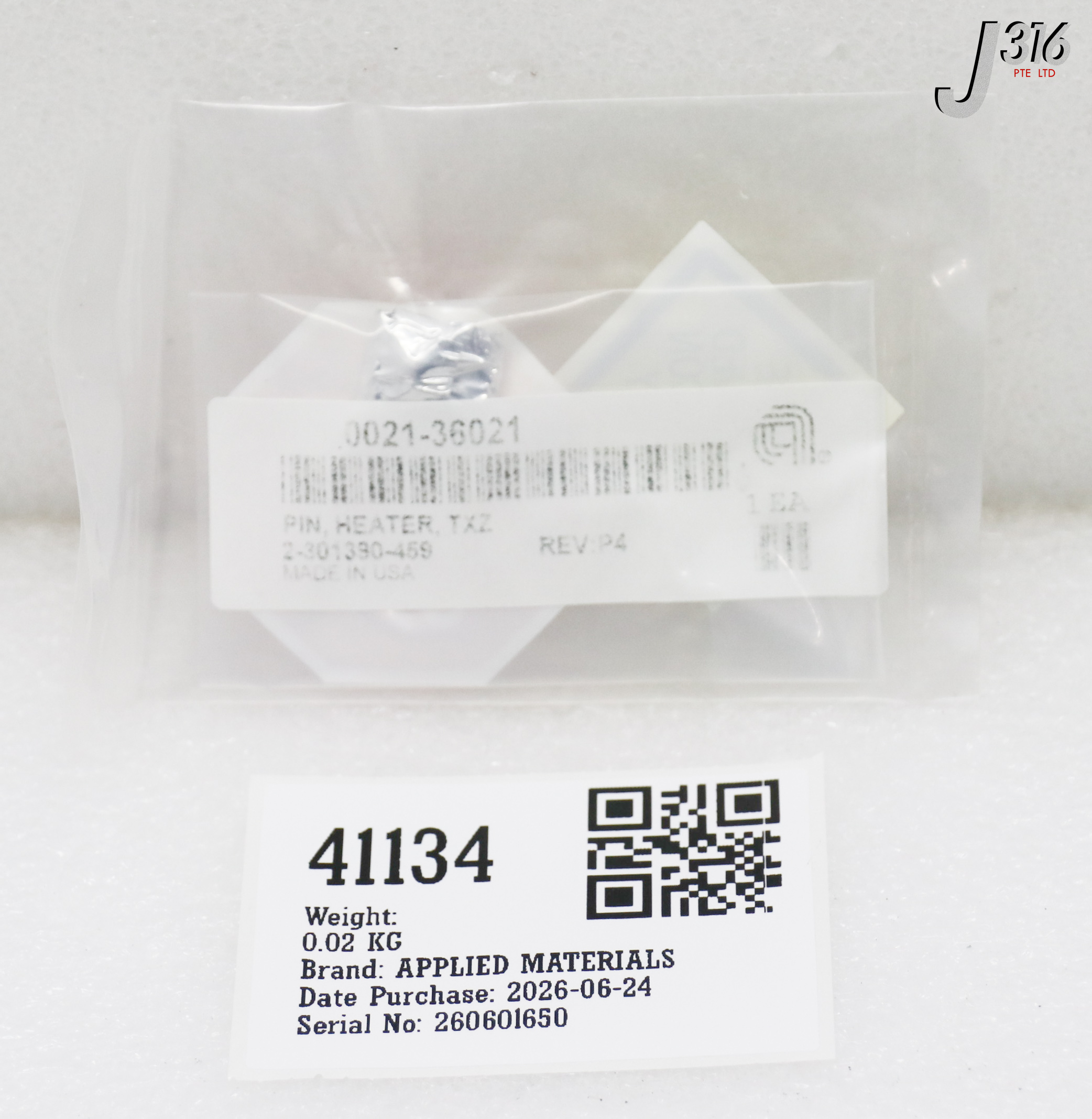41134 APPLIED MATERIALS PIN HEATER TXZ (NEW) 0021-36021