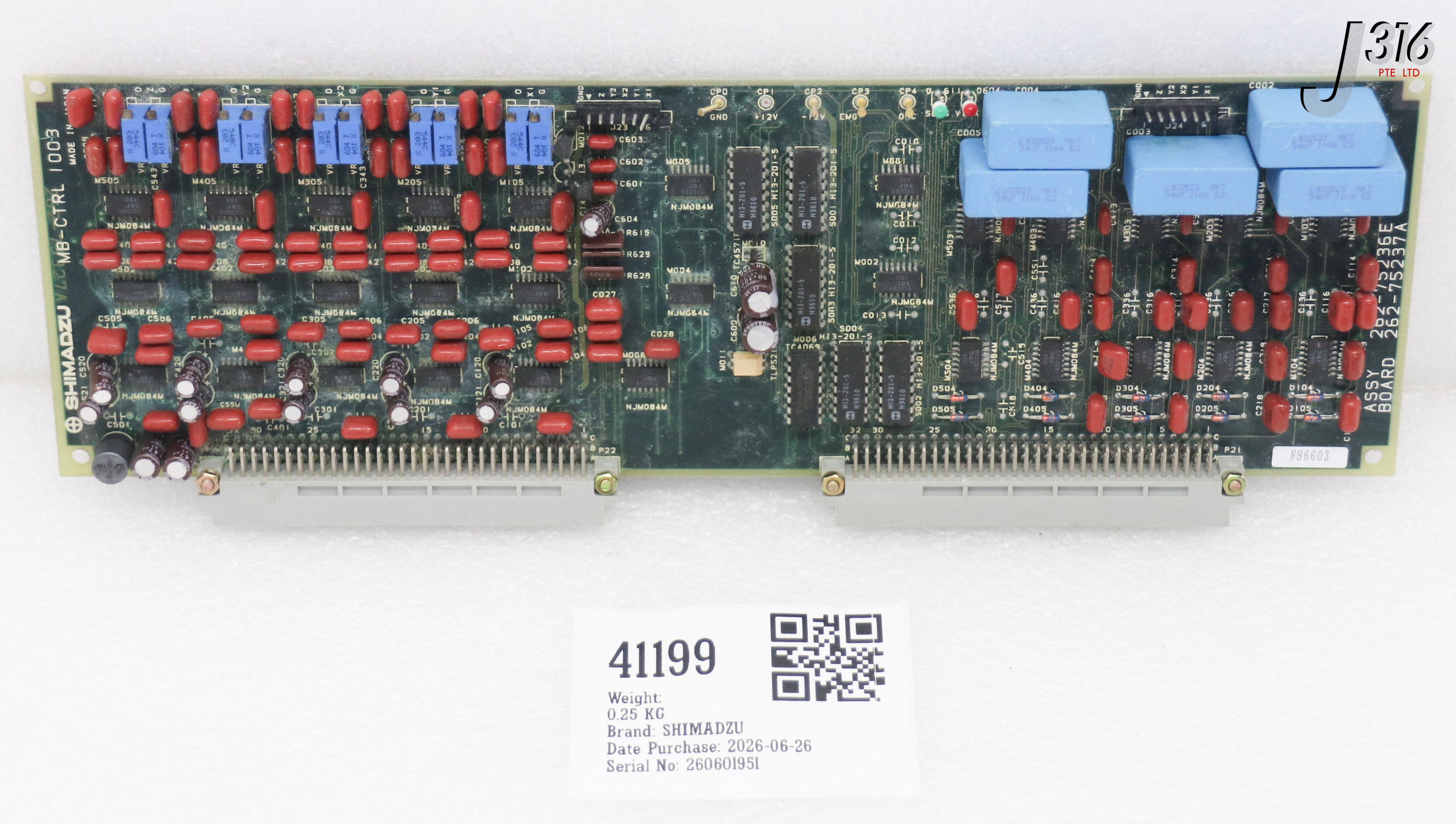 41199 SHIMADZU PCB, BOARD ASSY, 262-75236E 262-75237E MB-CTRL 1003