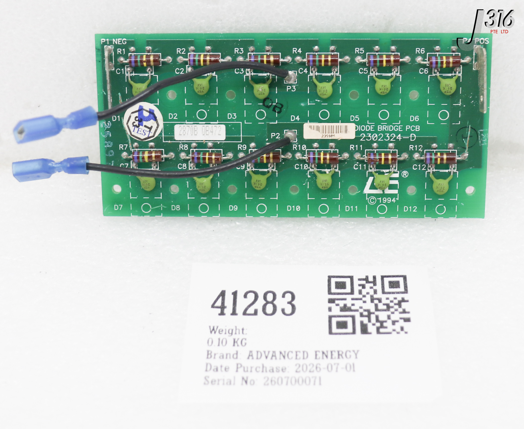 41283 ADVANCED ENERGY PCB, DIODE BRIDGE 2302324-D