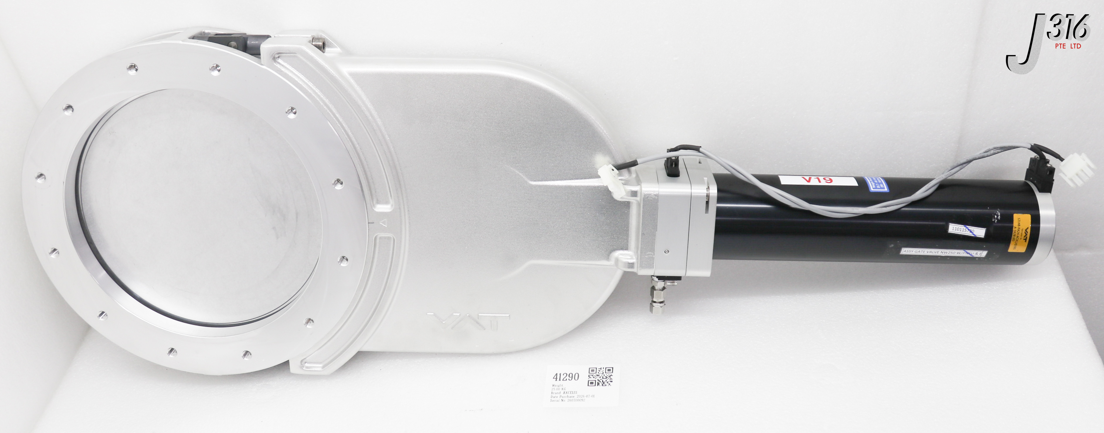 41290 AXCELIS ASSY GATE VALVE NW250 W/ PNEU & E, VAT 12148-PA24-ACX1 (NEW) 110115730