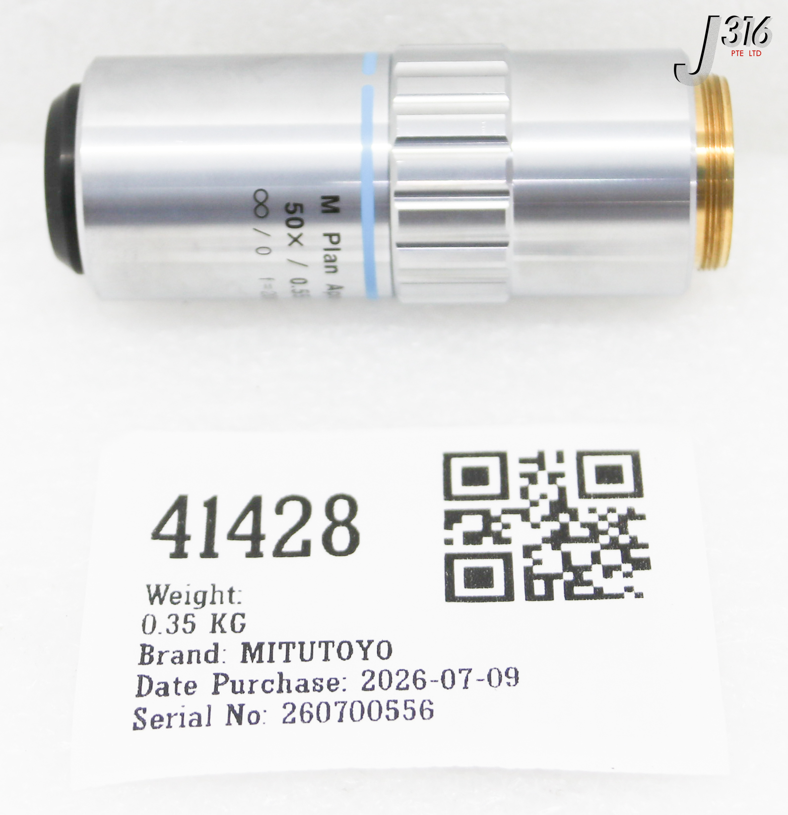 41428 MITUTOYO MICROSCOPE OBJECTIVE LENS 50X/0.55