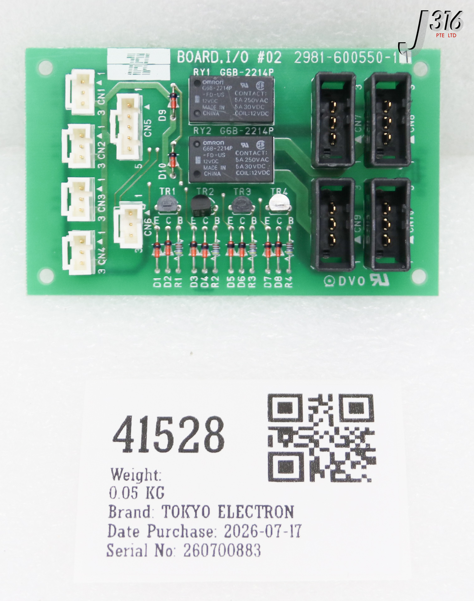 41528 TOKYO ELECTRON PCB, BOARD, I/O #02 2981-600550-11
