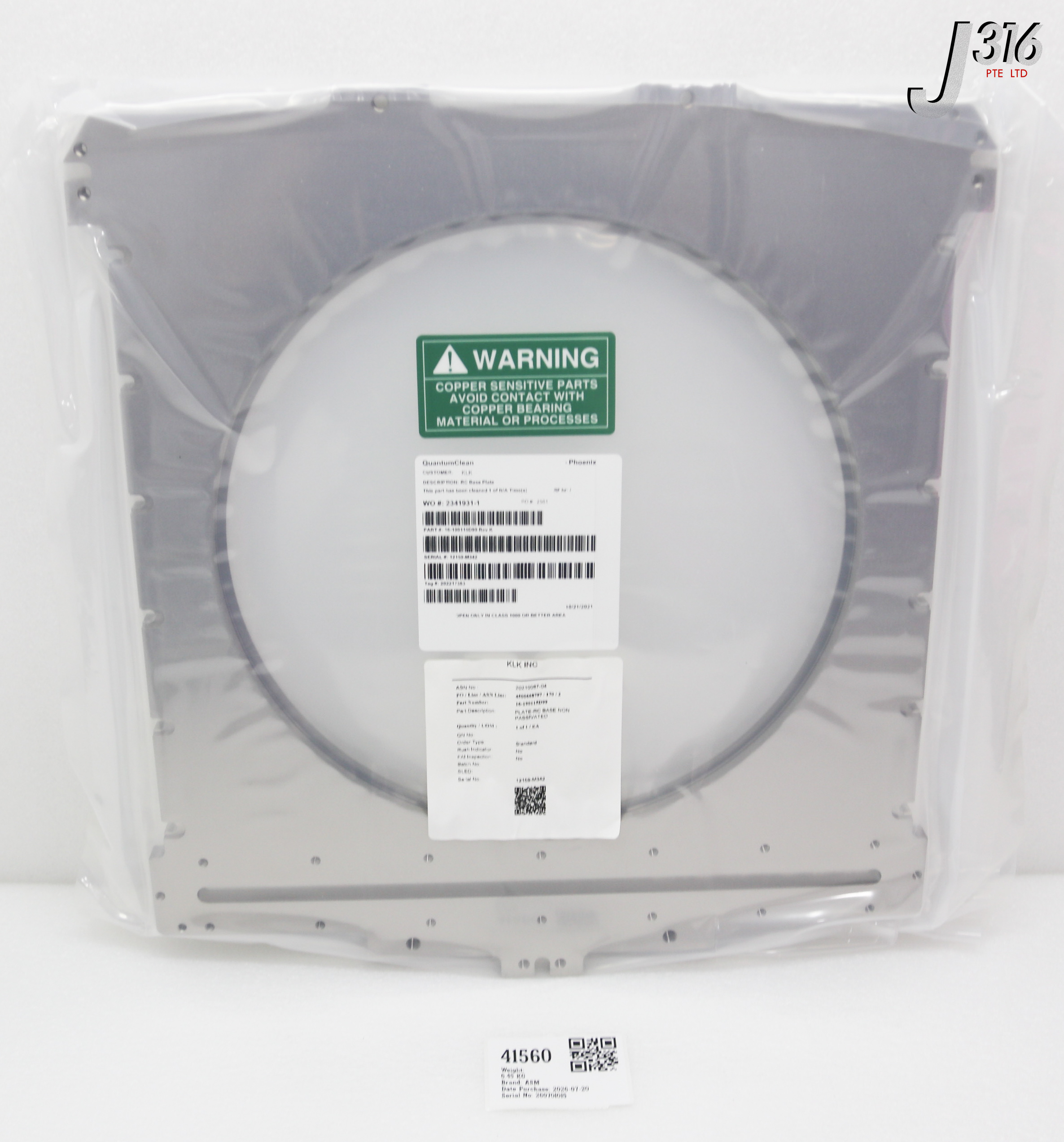 41560 ASM RC BASE PLATE, NON PASSIVATED 16-190115D99