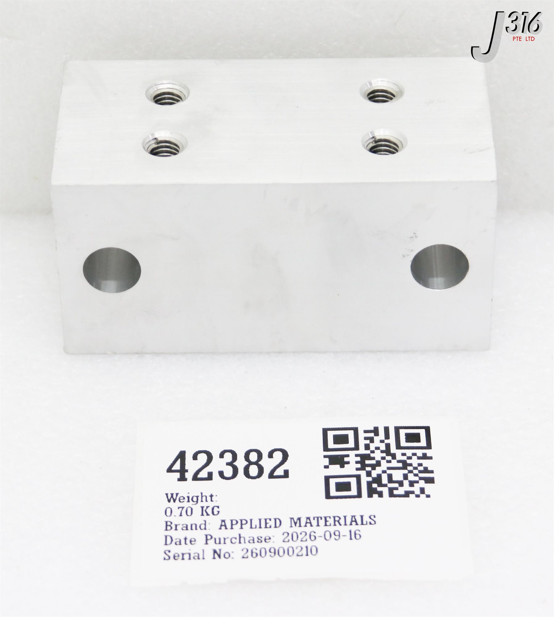 42382 APPLIED MATERIALS BLOCK ALIGNMENT CHAMBER MOUNT 0021-15194