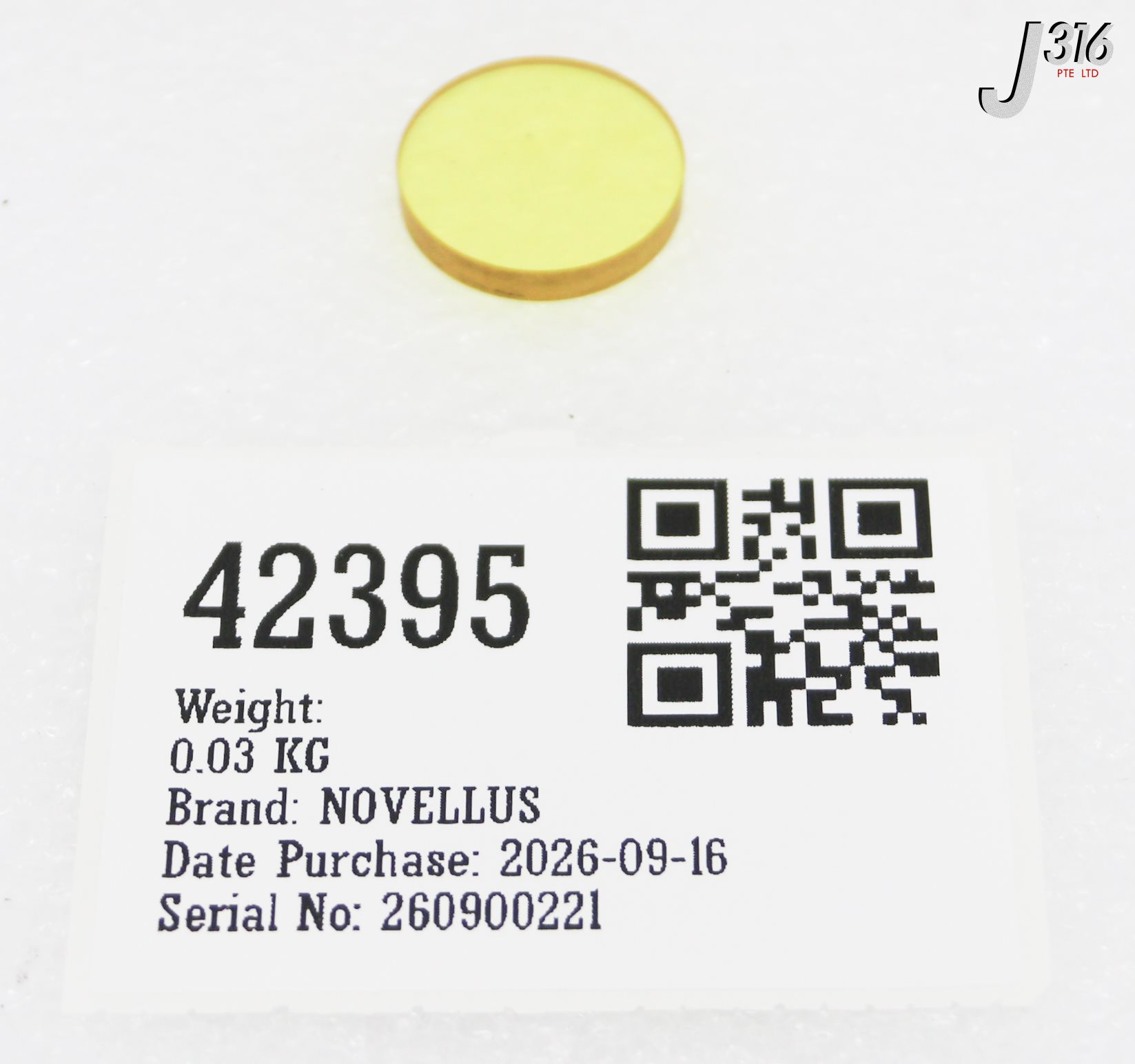 42395 NOVELLUS WINDOW,INDR E/P,ZNSE,C3 ALTUS, 132930-P1 60-138015-00