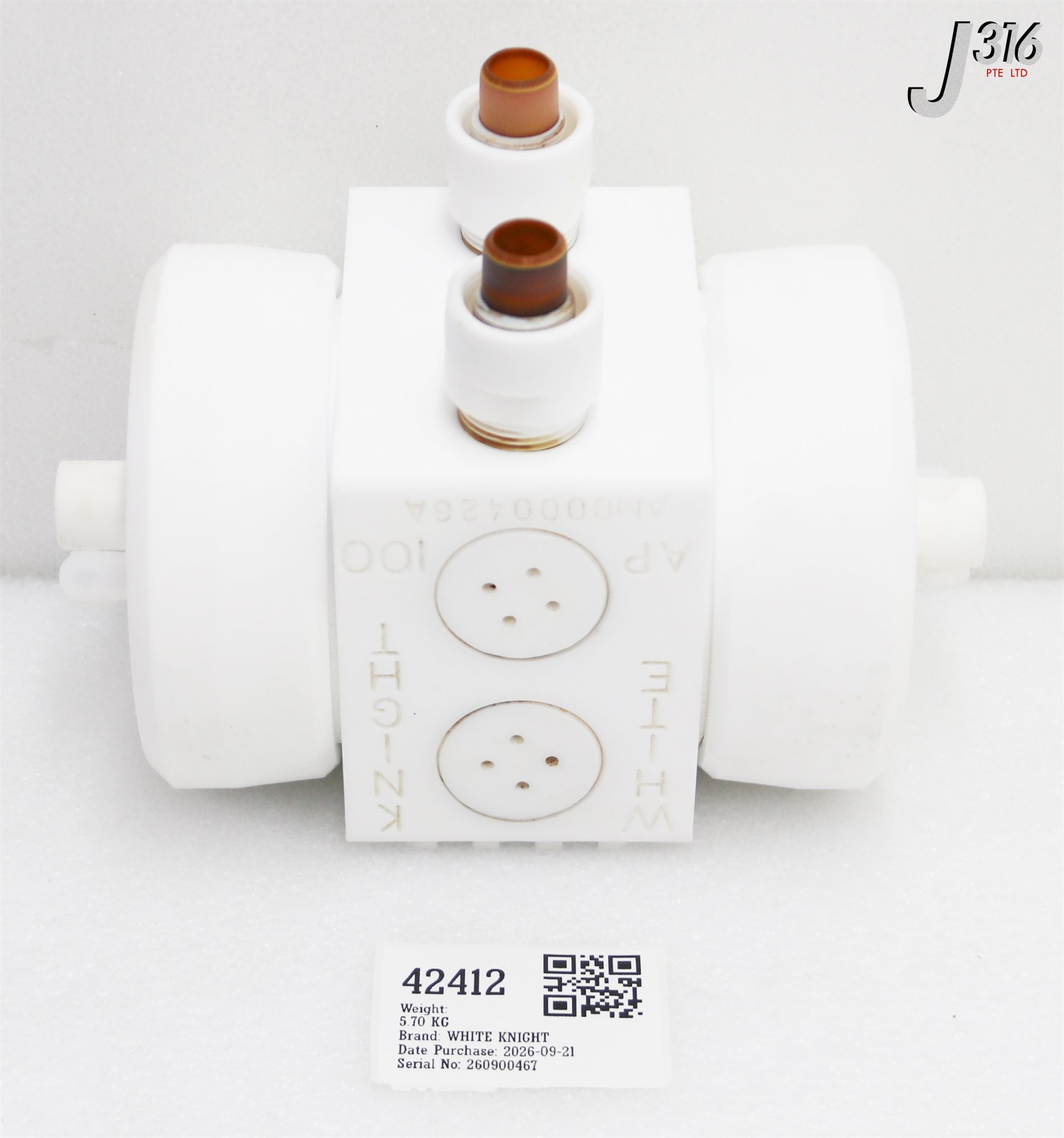 42412 WHITE KNIGHT METAL-FREE PNEUMATIC BELLOWS PUMP AP100
