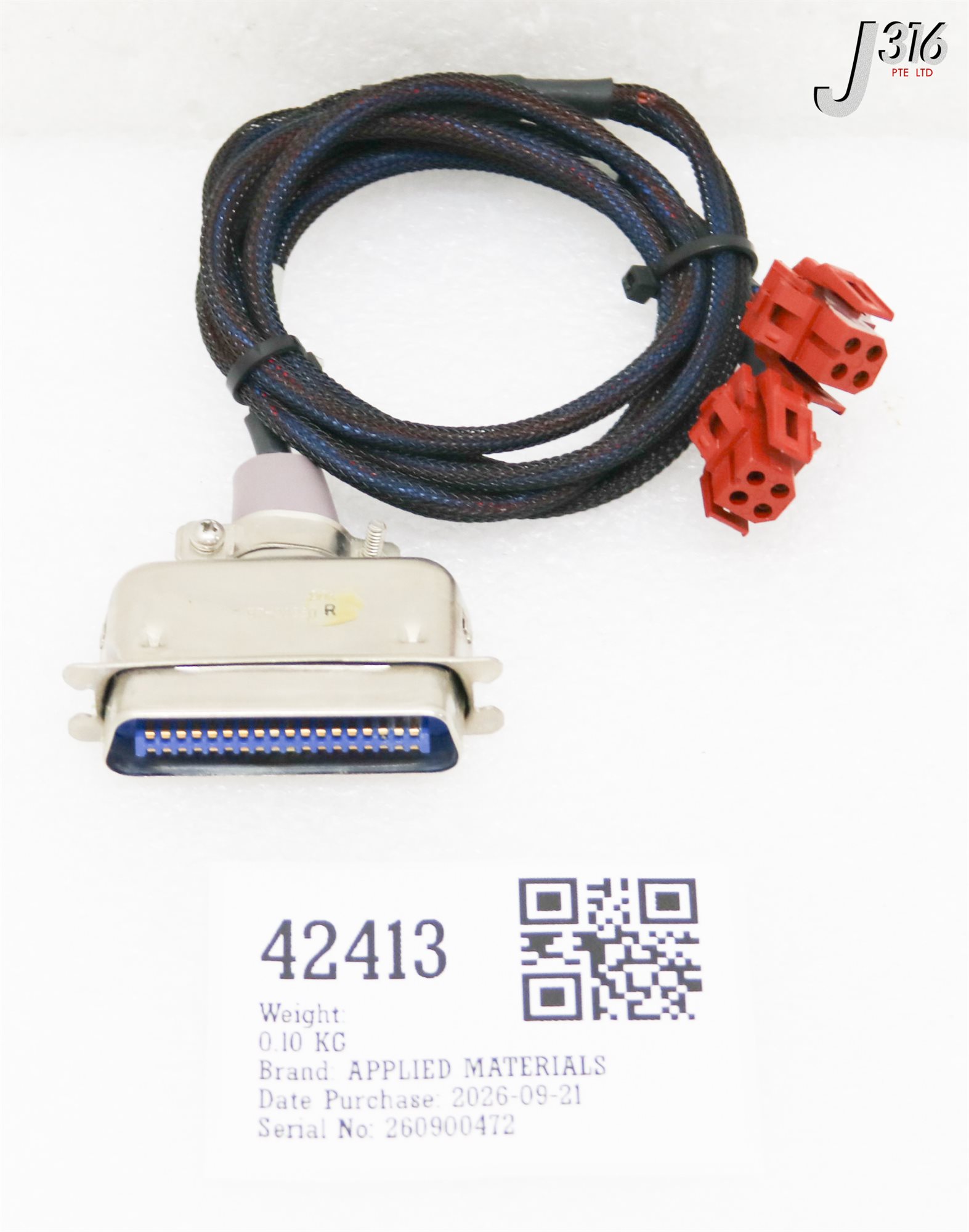 42413 APPLIED MATERIALS HARNESS ASSY TURBO INTERCONNECT EBARA DP, 1M LENGTH 0140-35612