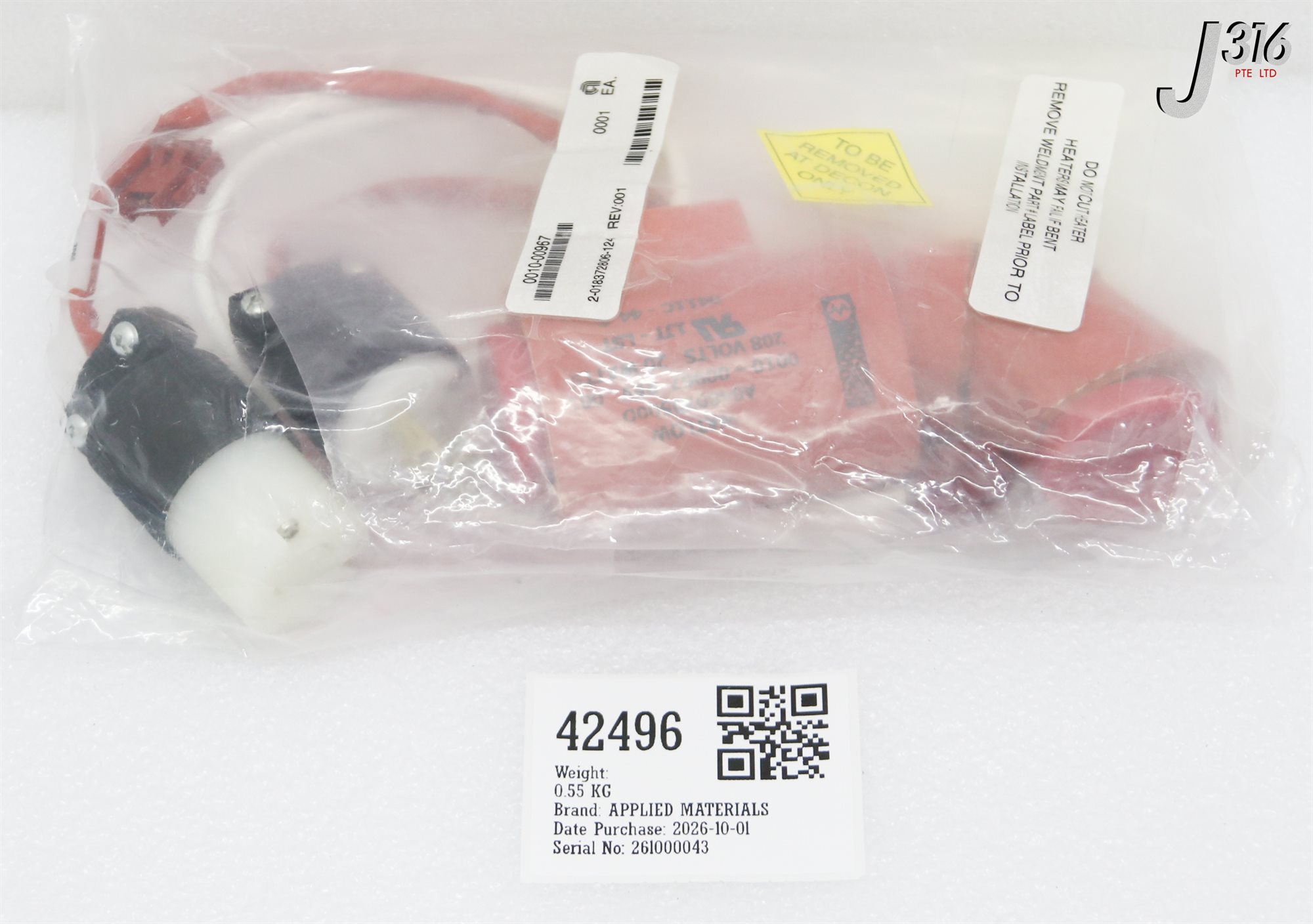 42496 APPLIED MATERIALS ASSY HTD ROUGH LN M-DPS SS1303C CONVERSI (NEW) 0010-00967
