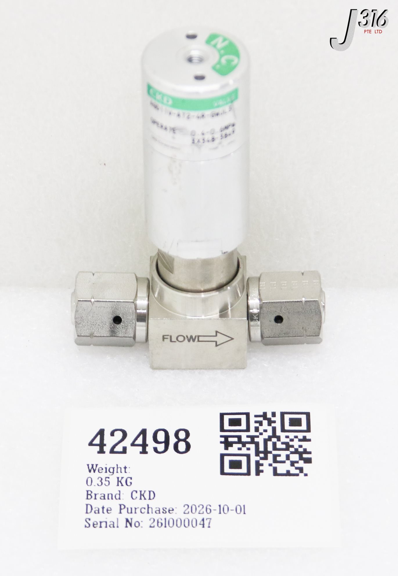 42498 CKD AIR OPERATED PROCESS GAS VALVE AGD11V-AT2T4RTGWJL3
