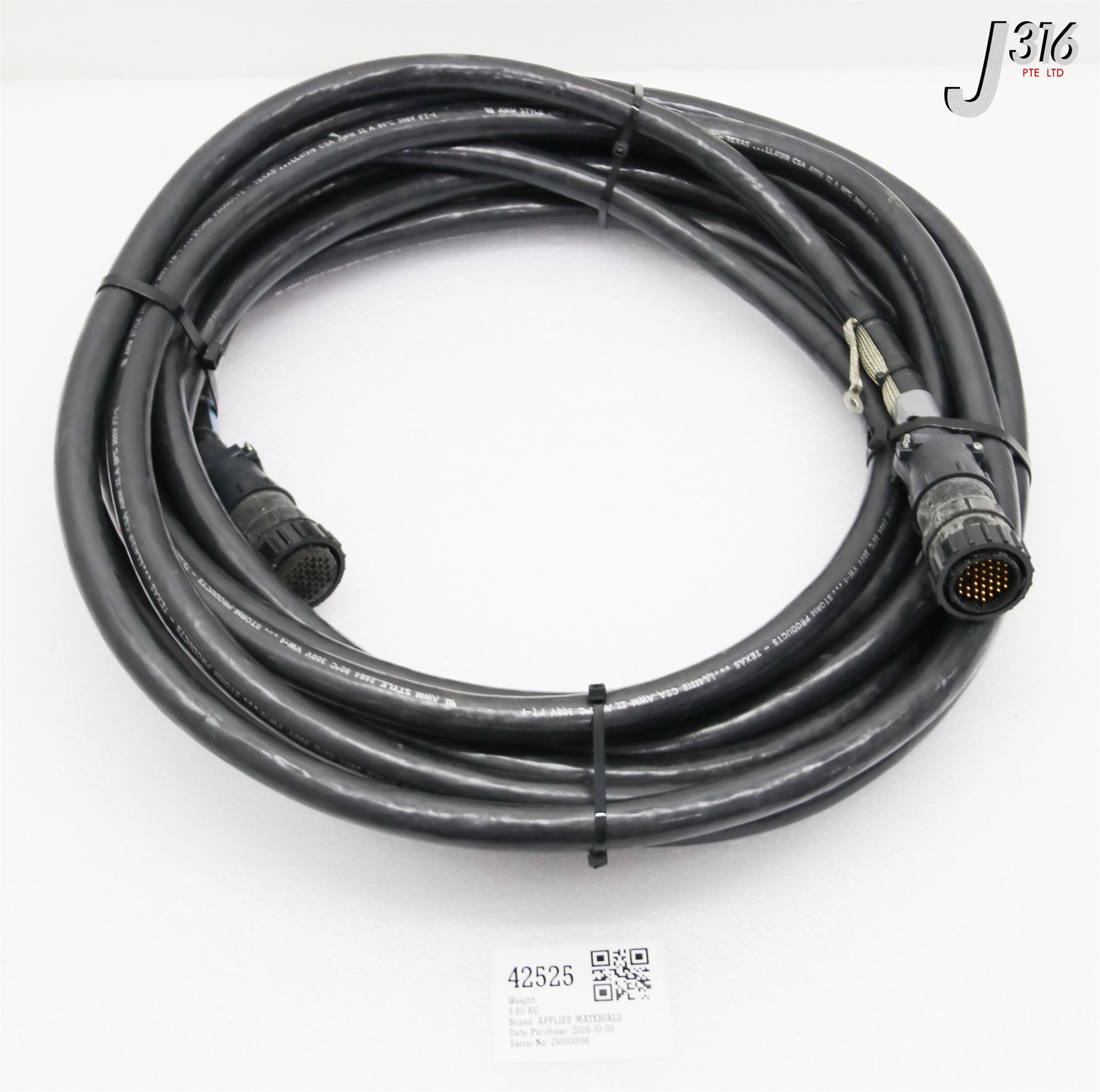 42525 APPLIED MATERIALS CABLE ASSEMBLY ROBOT CONTROL 40FT. EMC C 0150-76735