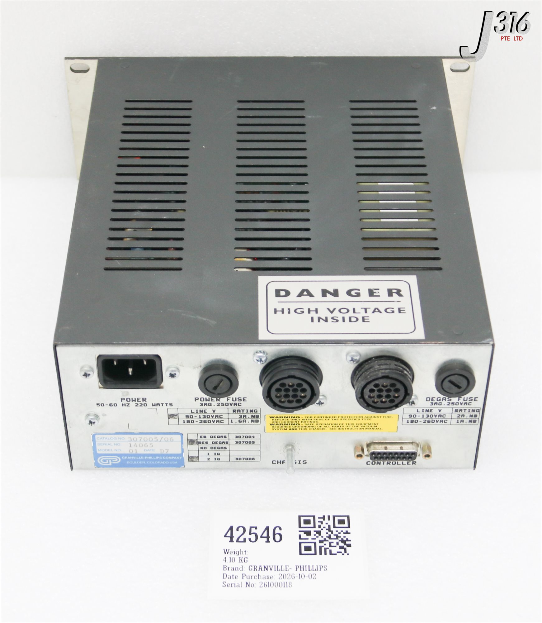 42546 GRANVILLE- PHILLIPS POWER SUPPLY, MODEL 01 307005/06