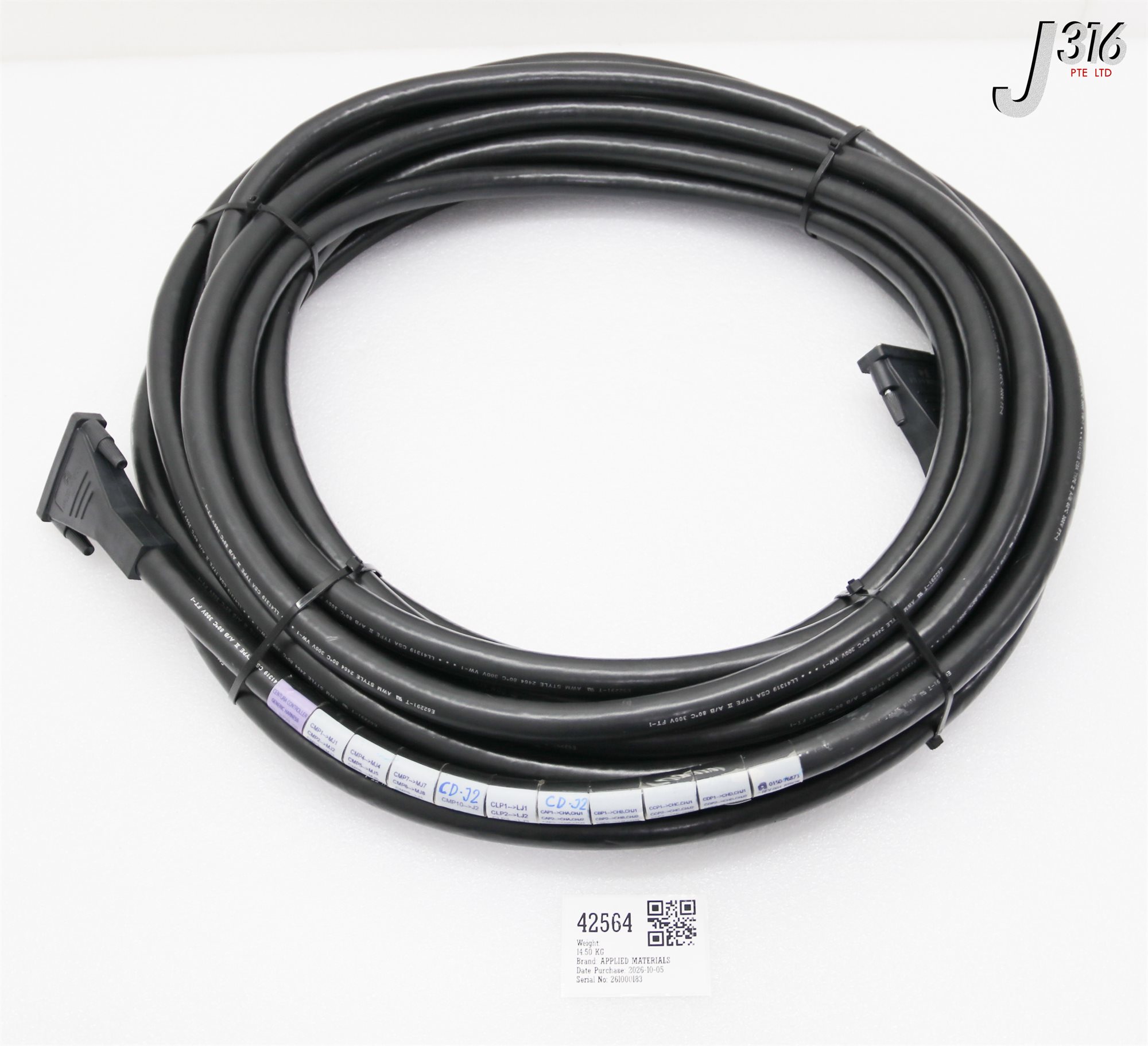 42564 APPLIED MATERIALS CABLE ASSY, 50 COND UMB, 60FT EMC COMP 0150-76873