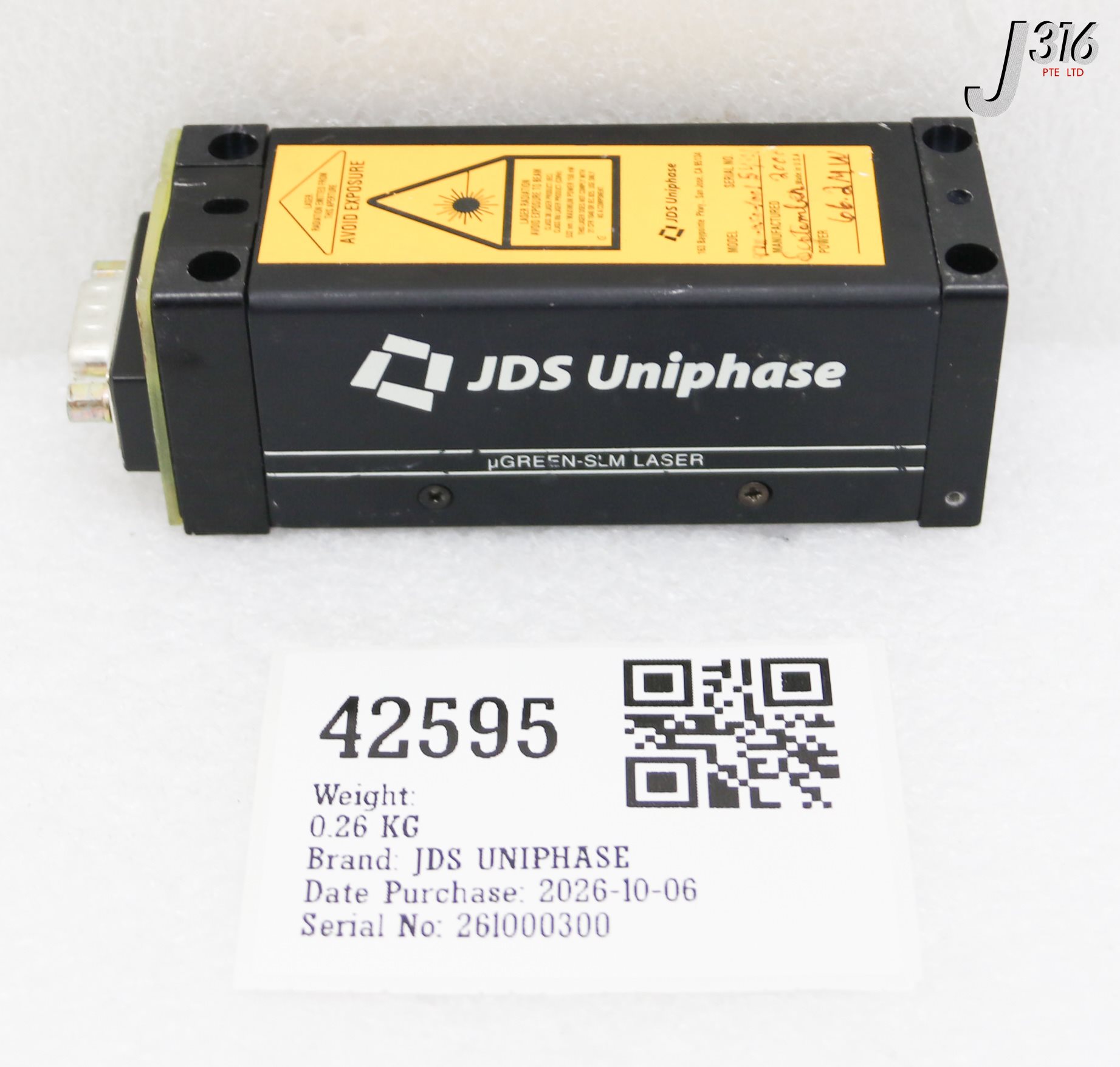 42595 JDS UNIPHASE µ?GREEN-SLM LASER, POWER: 66.2MW 4711-050-1001