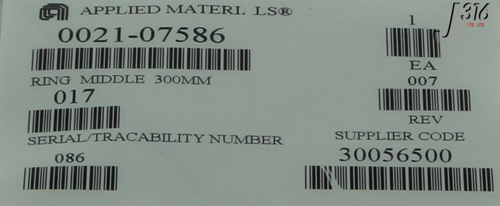 5011 APPLIED MATERIALS RING MIDDLE, 300MM (NEW) 0021-07586 – J316Gallery