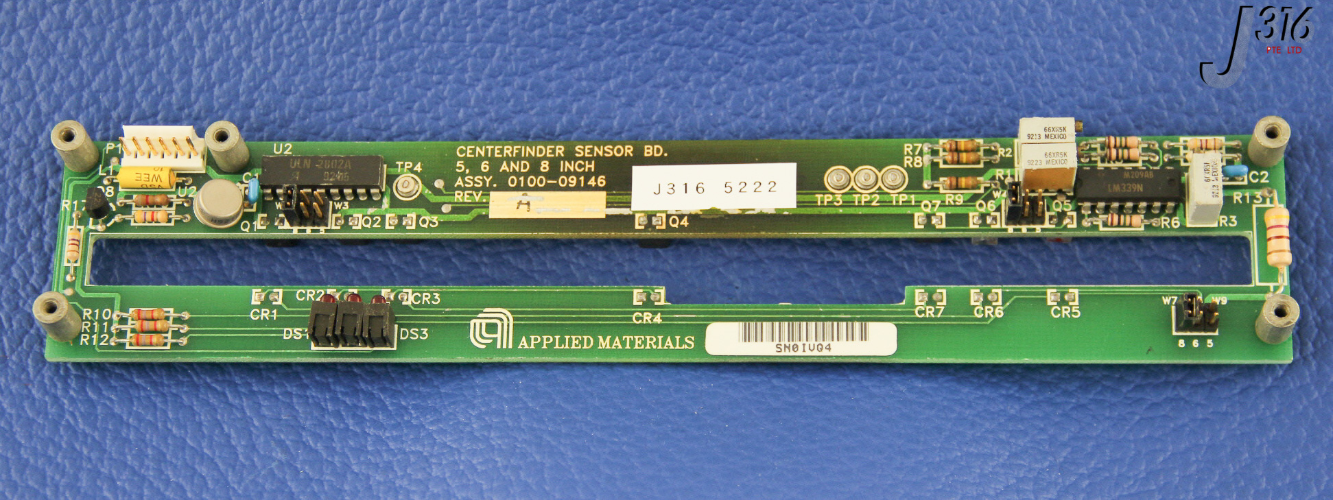 5222 APPLIED MATERIALS PCB, CENTERFINDER SENSOR BD 5, 6 AND 8" (PARTS) 0100-09146