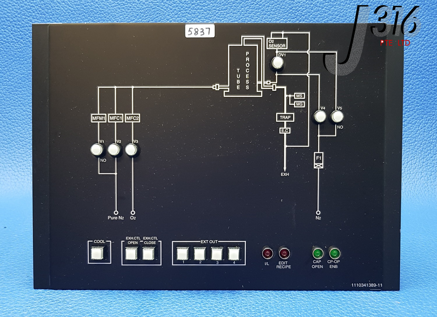 5837 TOKYO ELECTRON PCB ASSEMBLY C/W GAS FLOW CHART FLOW MC-31023 1110341389-11