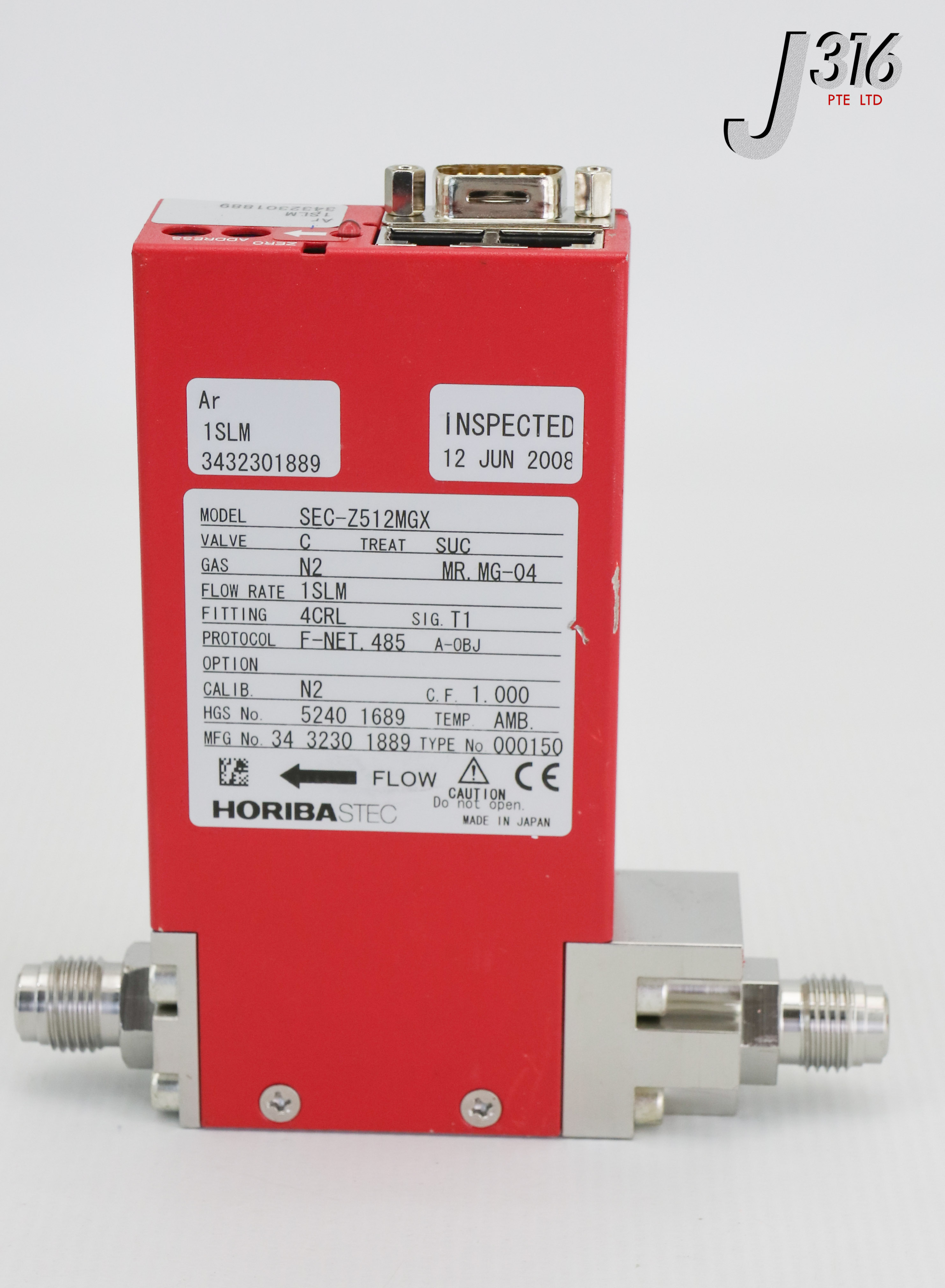 Horibastec  SEC-Z512X N2 1SLM  Type nr 000079  Mass Flow Controller 