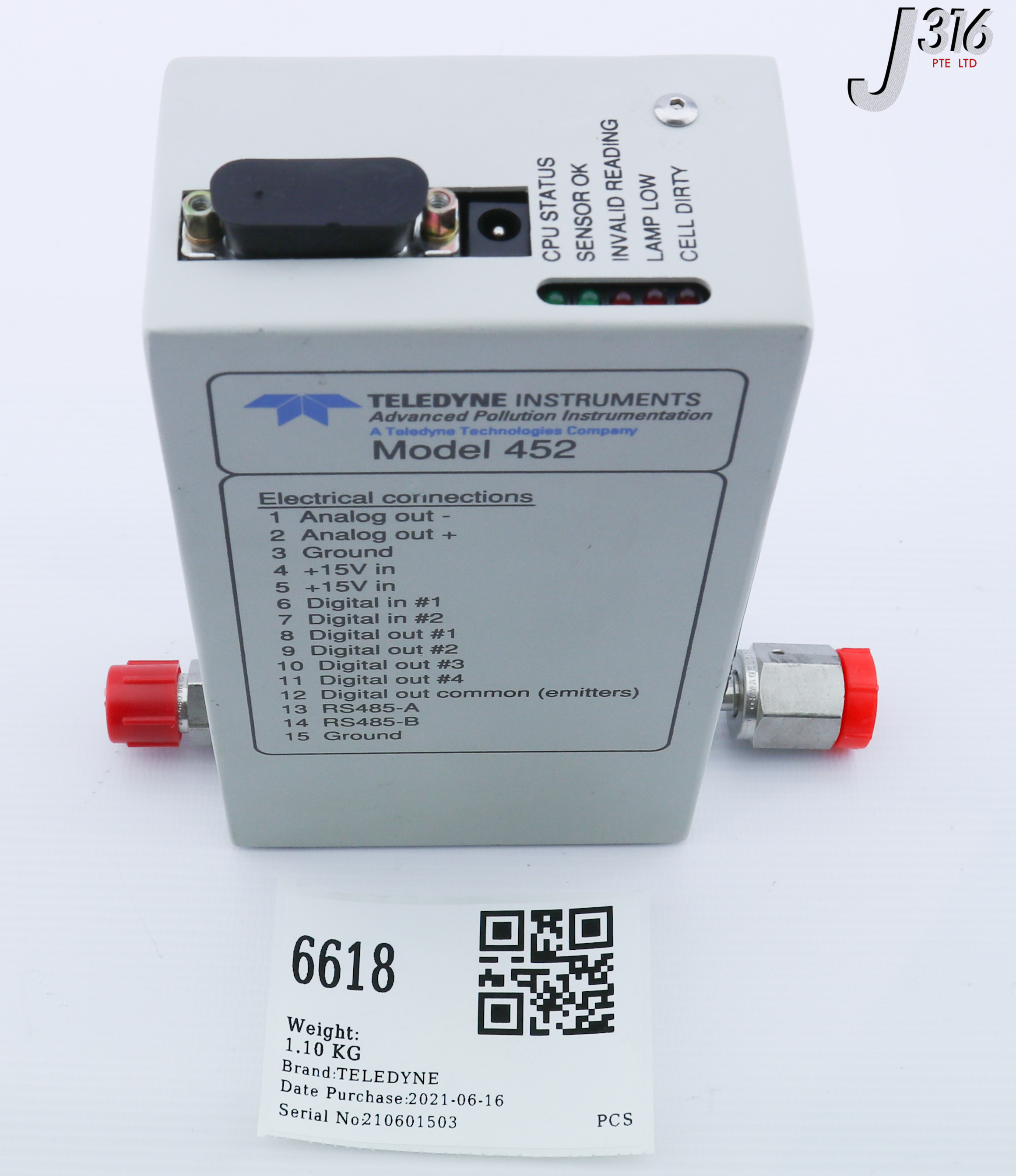 6618 TELEDYNE PROCESS OZONE SENSOR, 033590100 452