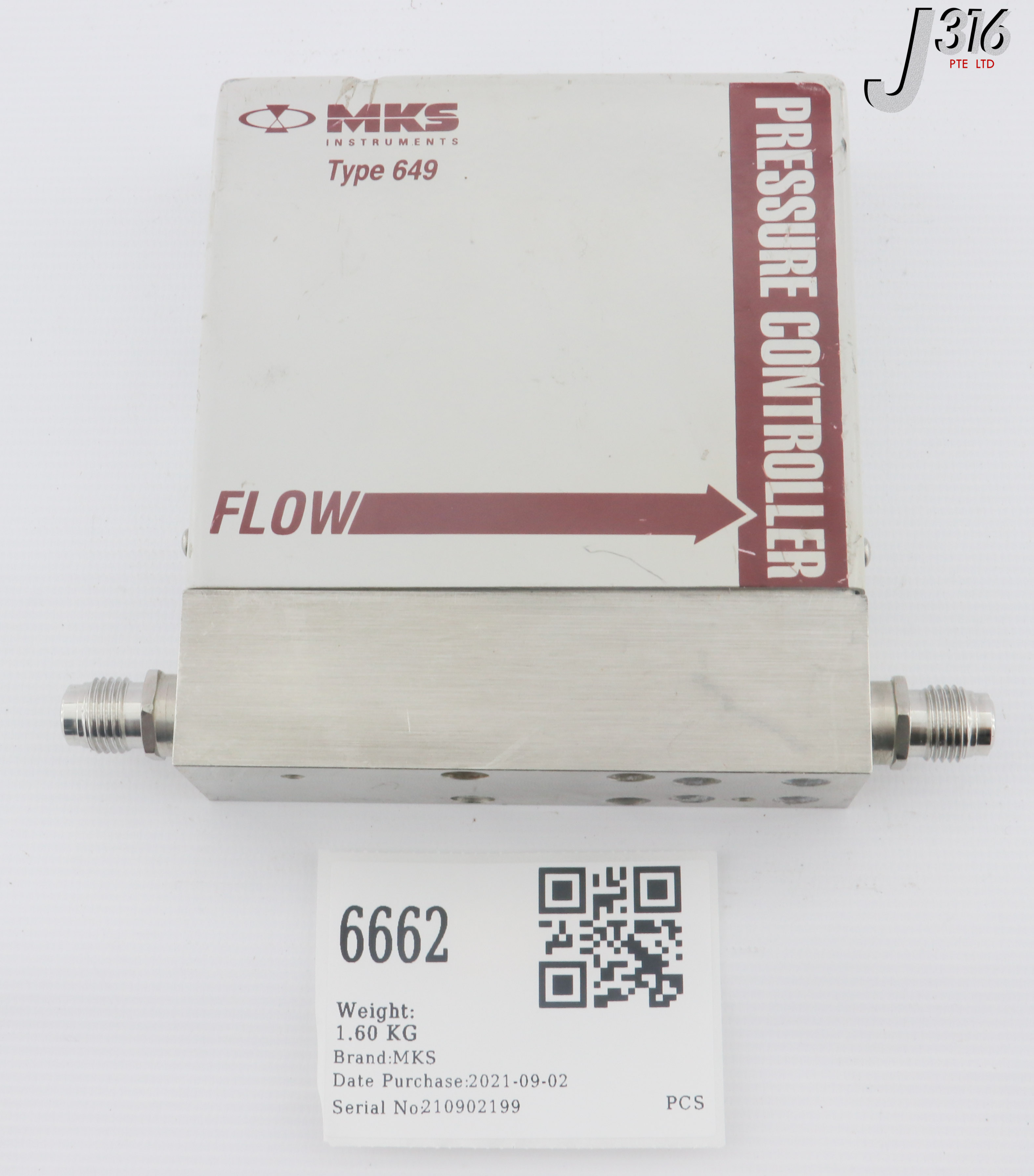6662 MKS MFC, TYPE 649, PRESSURE CONTROLLER 649A21T51CAVR