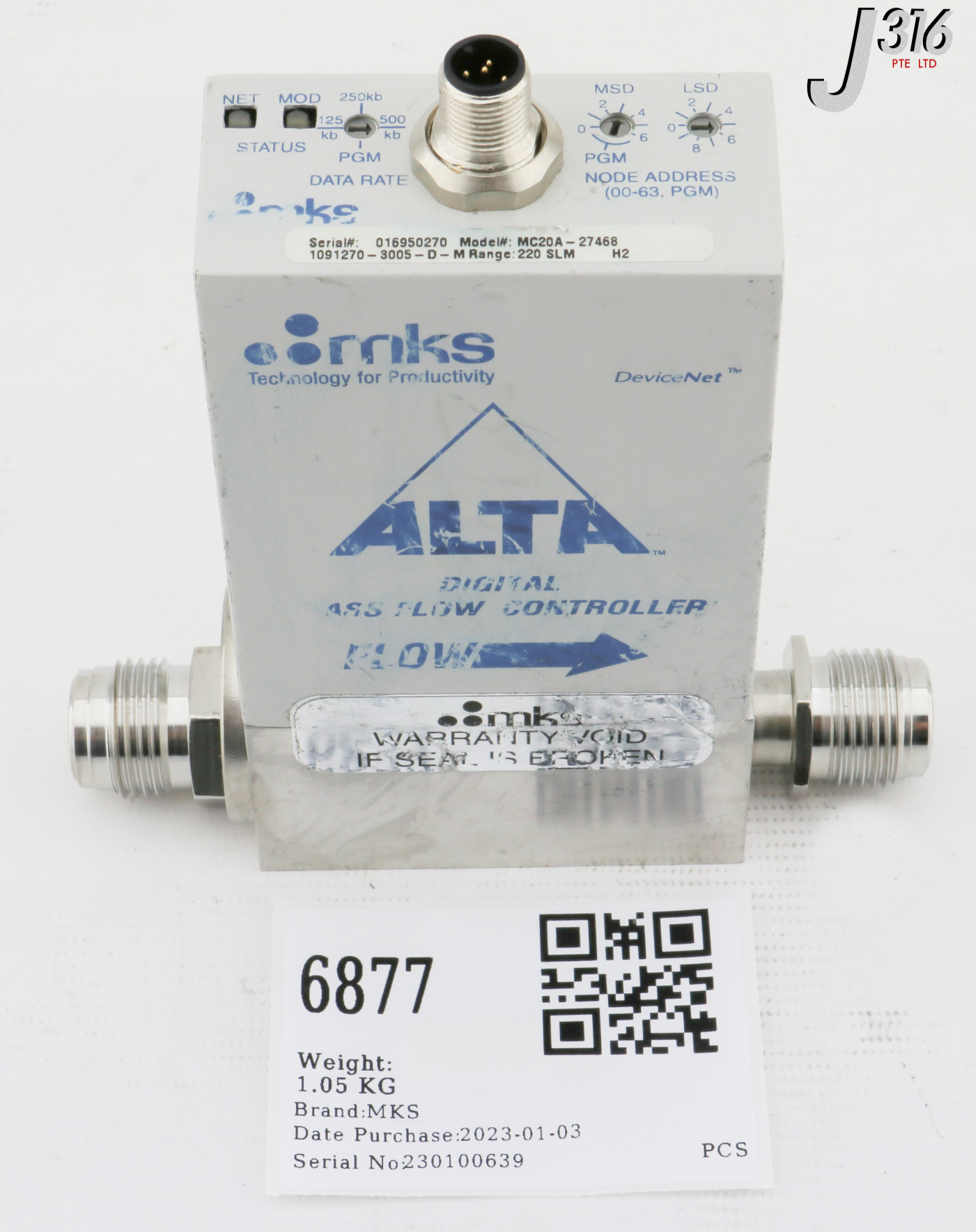 6877 MKS MFC, ALTA DIGITAL MFC MC20A-27468