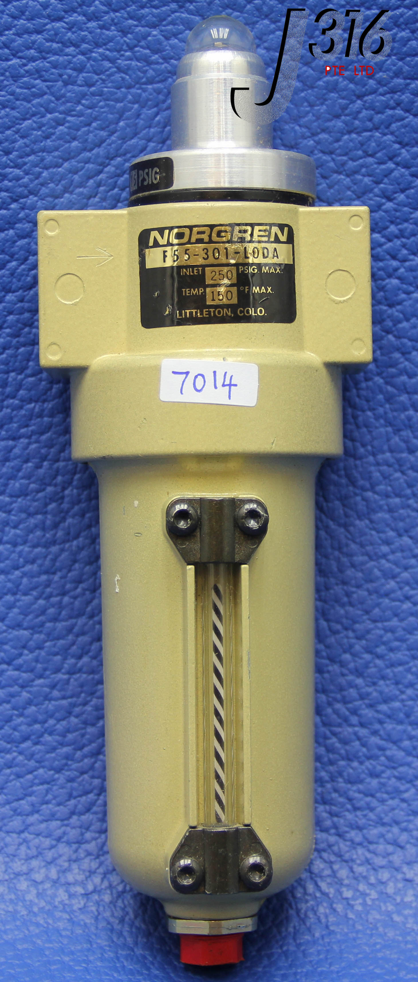 7014 NORGREN OIL FILTER REGULATOR W/ 5796-50, 15PSIG F55-301-L0DA
