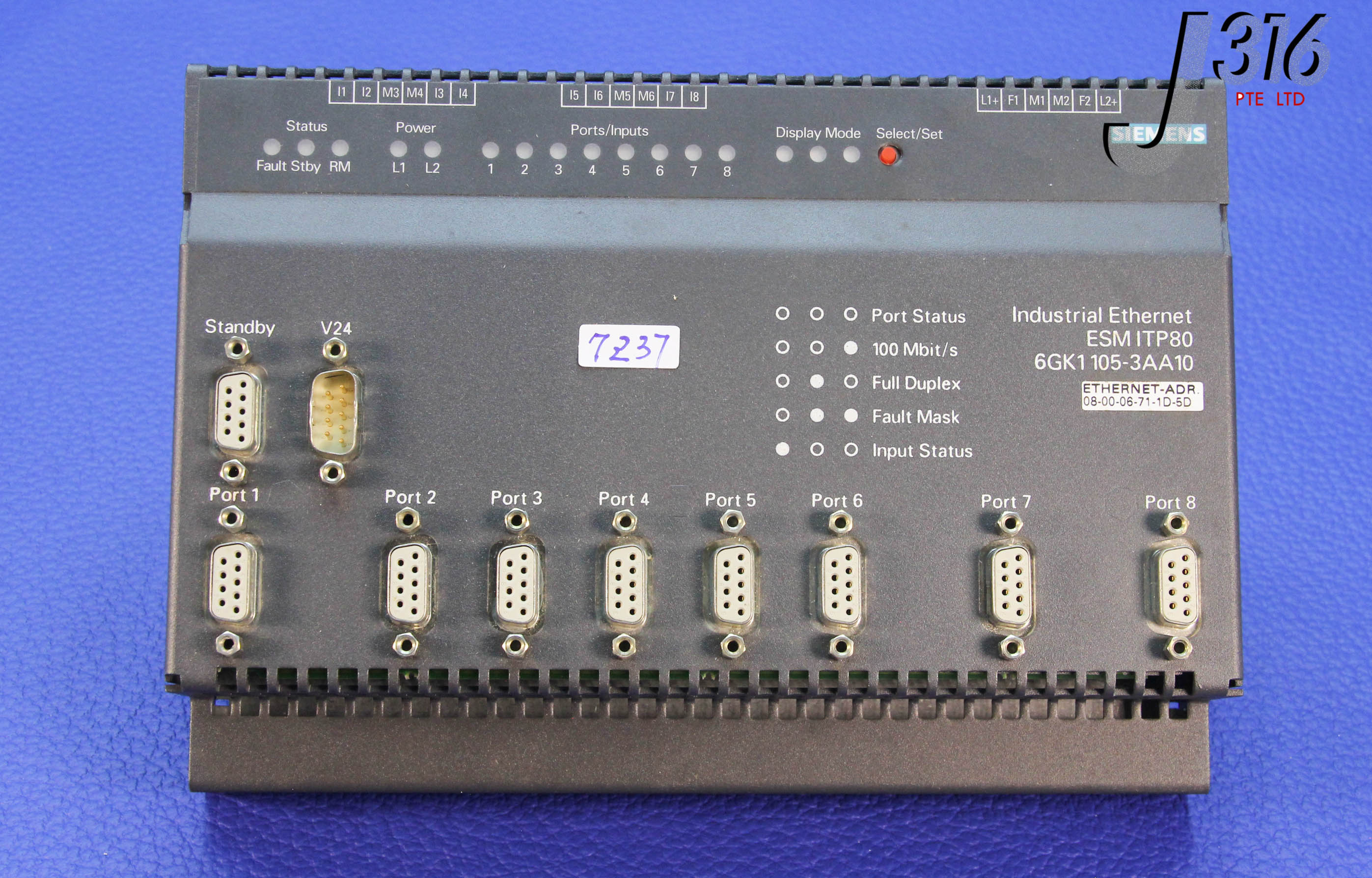 7237 SIEMENS INDUSTRIAL ETHERNET ESM ITP80 6GK1105-3AA10