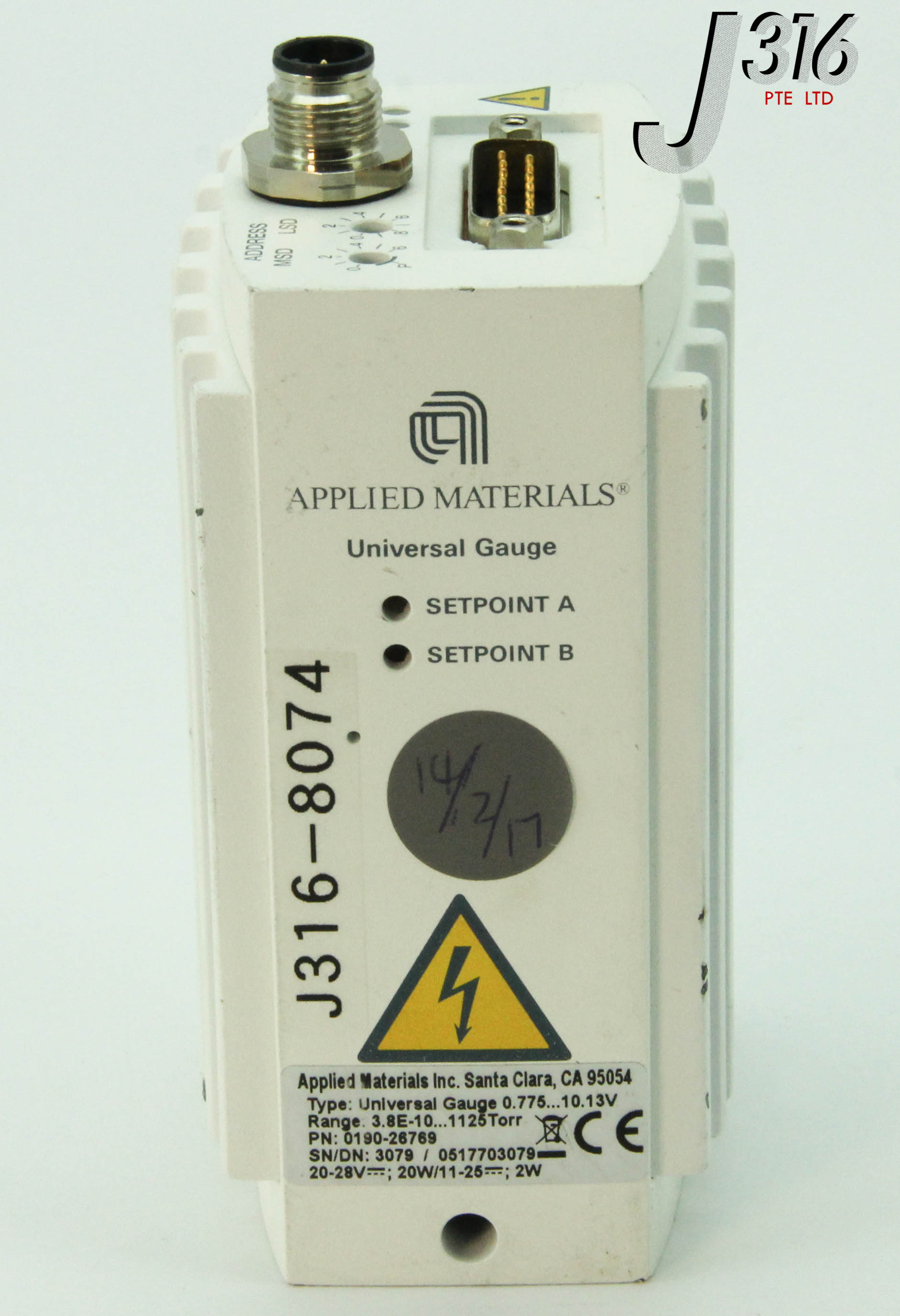 8074 APPLIED MATERIALS UNIVERSAL GAUGE 0.775 (PARTS ONLY) 0190-26769