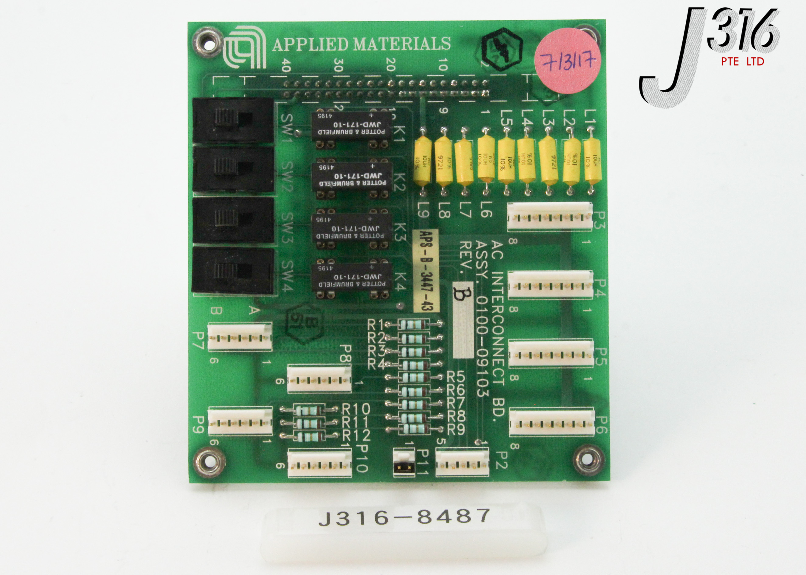 8487 APPLIED MATERIALS PCB AC INTERCONNECT BOARD 0100-09103