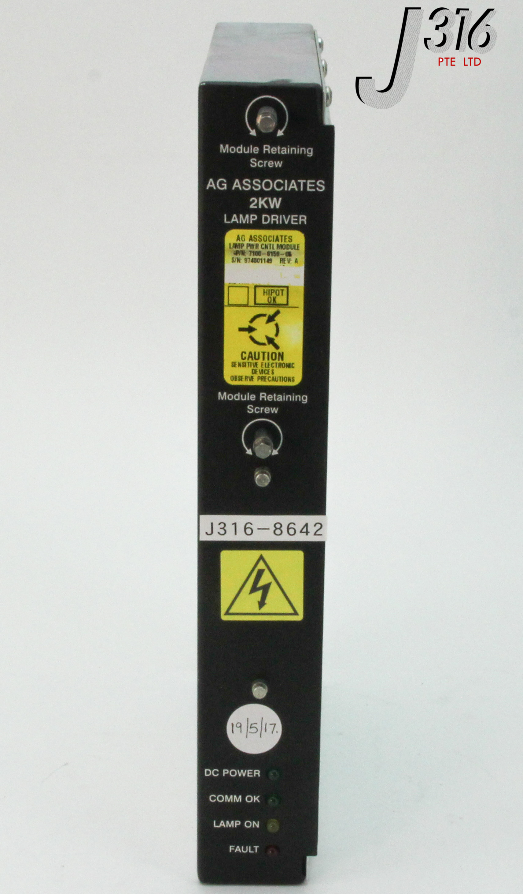 8642 AG ASSOCIATES 2KW LAMP DRIVER, LAMP PWR CNTL MODULE 7100-6159-05