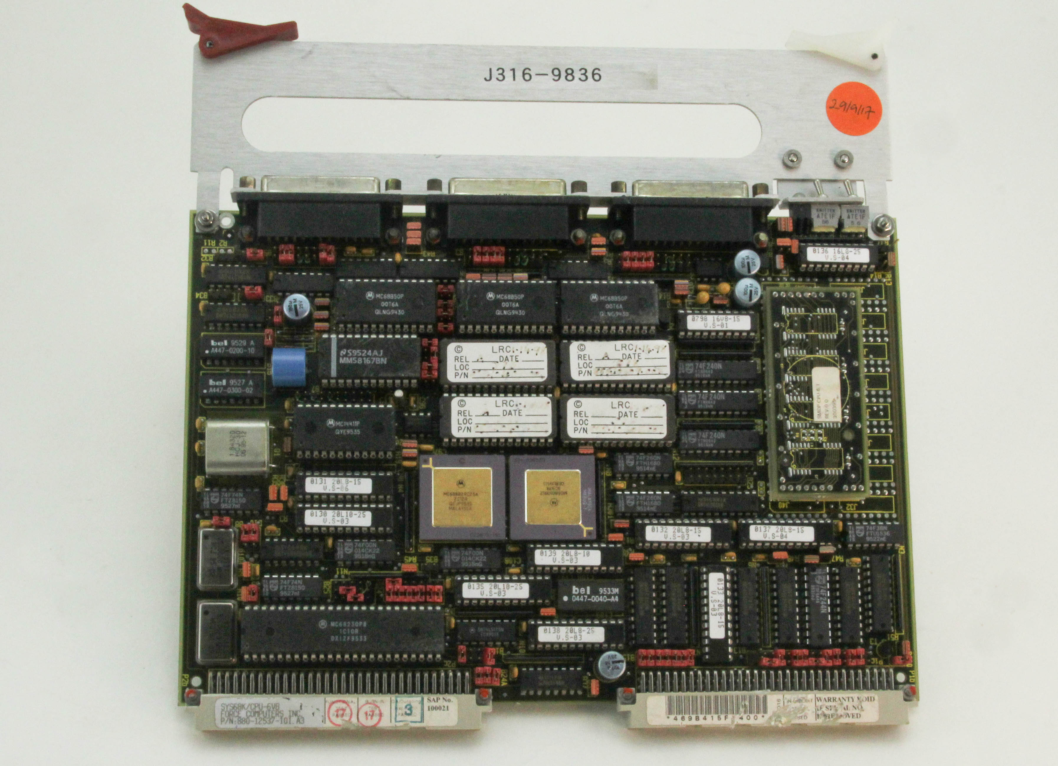 9836 FORCE COMPUTERS PCB (880-12537-101) (810-017034-300) SYS68K/CPU-6VB