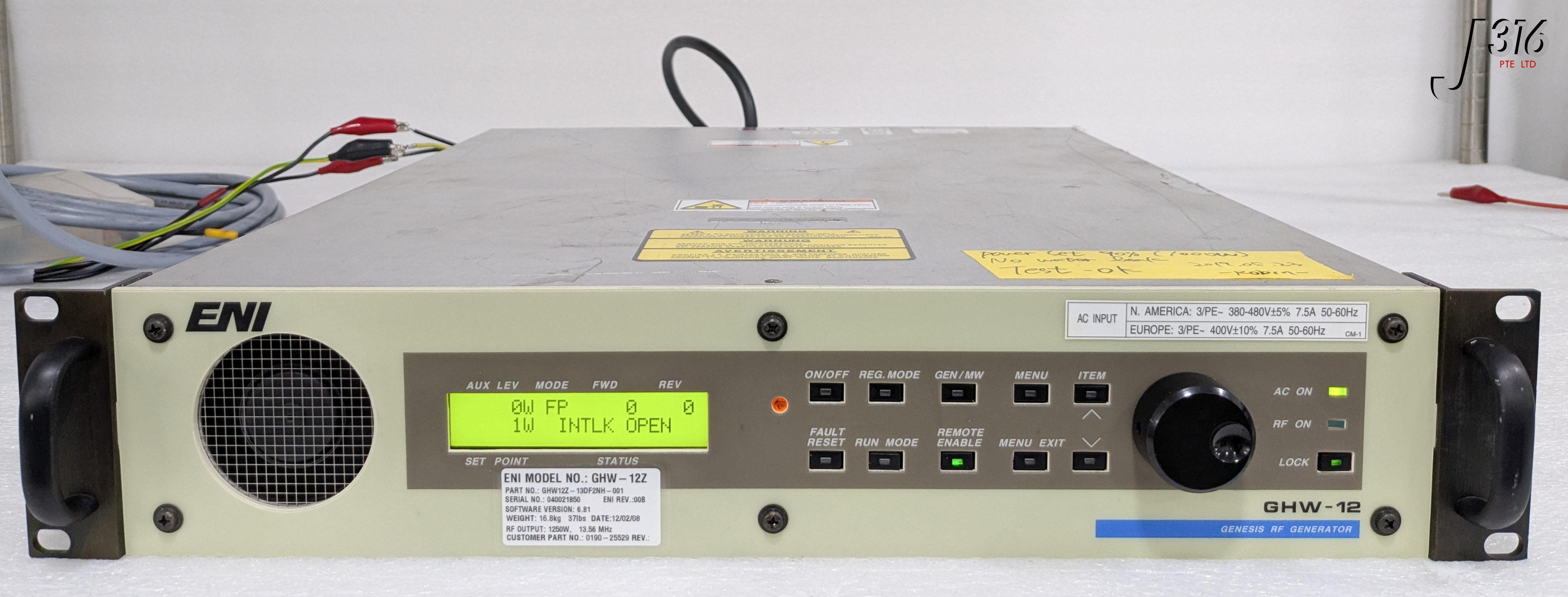 C0109 ENI RF GENERATOR, GENESIS, GHW12Z-13DF2NH-001, 0190-25529 (WORKING) GHW-12Z