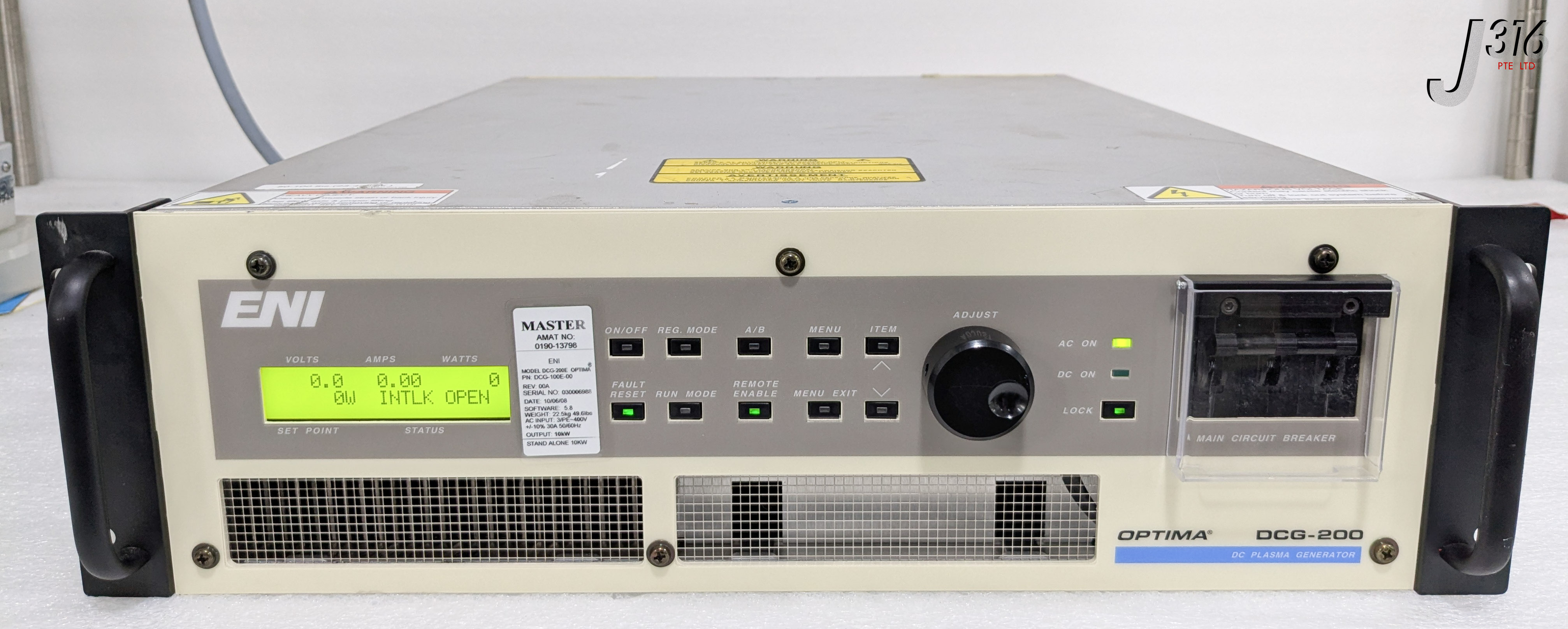 C0114 ENI DC PLASMA GENERATOR, DCG-100E-00, 0190-13798 DCG-200E