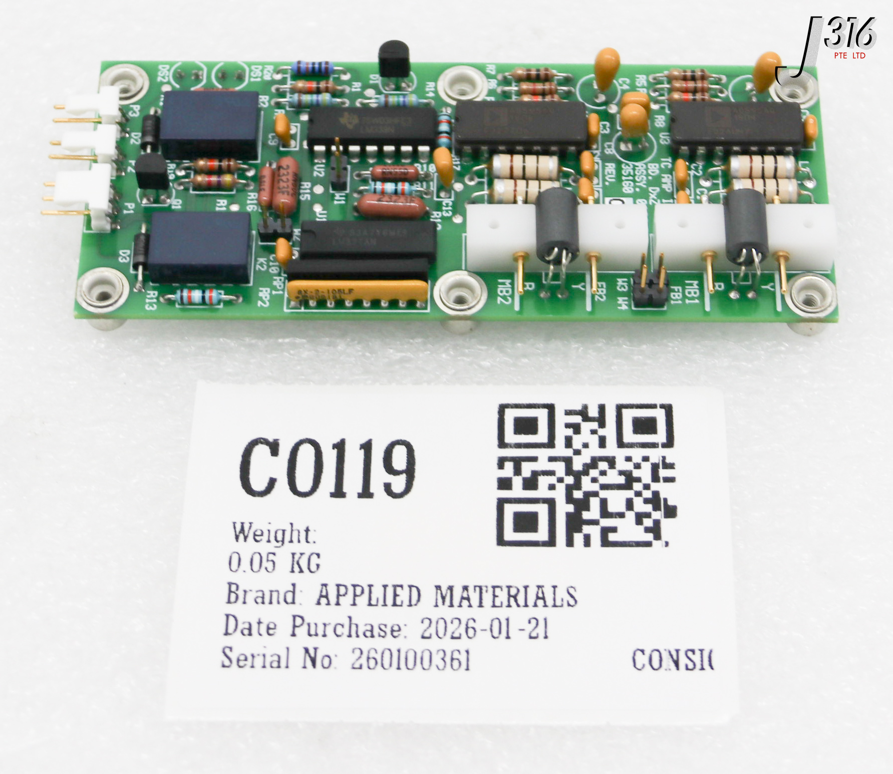 C0119 APPLIED MATERIALS TC AMP INTERLOCK BOARD DXZ 0100-35160