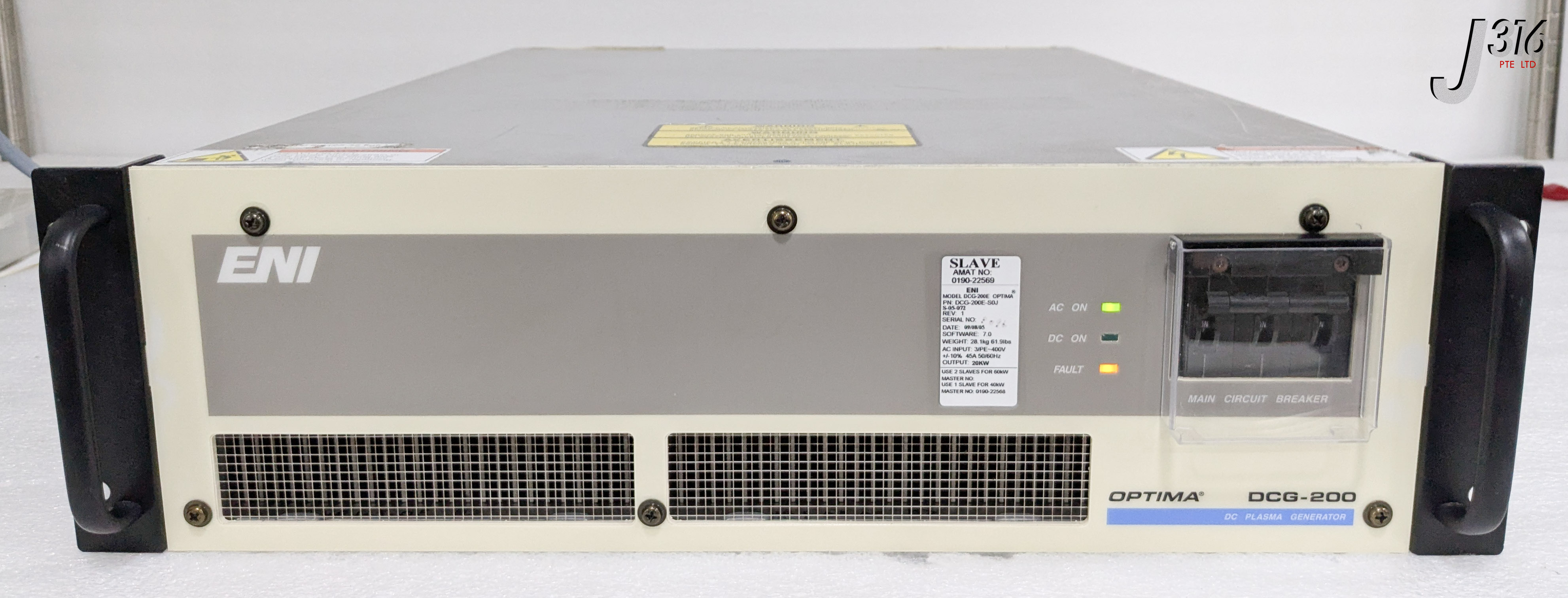 C0121 ENI DC PLASMA GENERATOR, DCG-200E-S0J, 0190-22569 DCG-200E