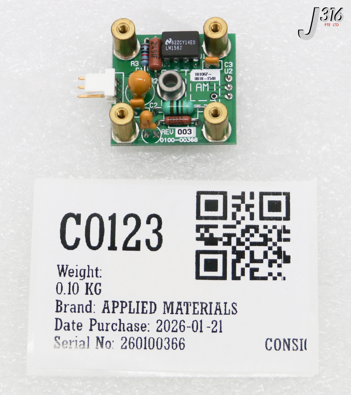 C0123 APPLIED MATERIALS PCB ASSY 0100-00368