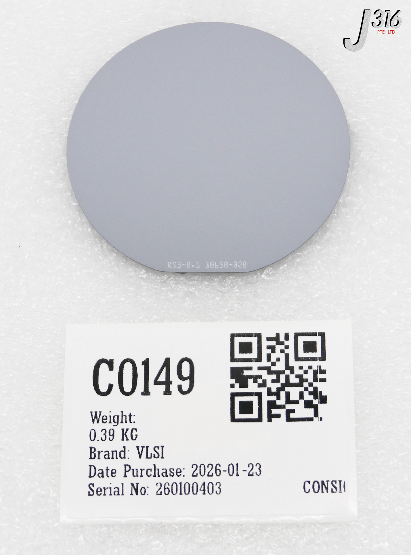 C0149 VLSI VLSI RESISITIVITY STANDARD SI WAFER MODEL RS3-0.1