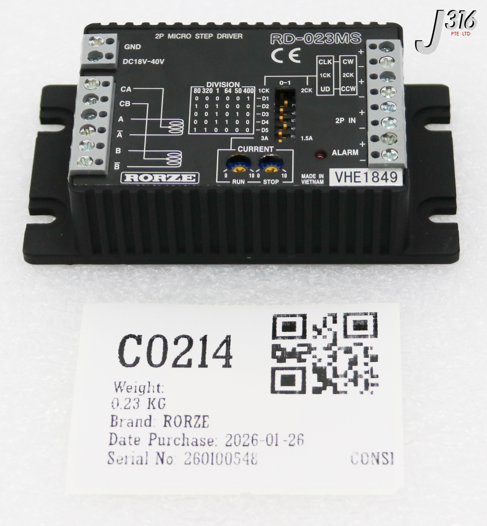 C0214 RORZE 2P MICRO STEP DRIVER (NEW) RD-023MS