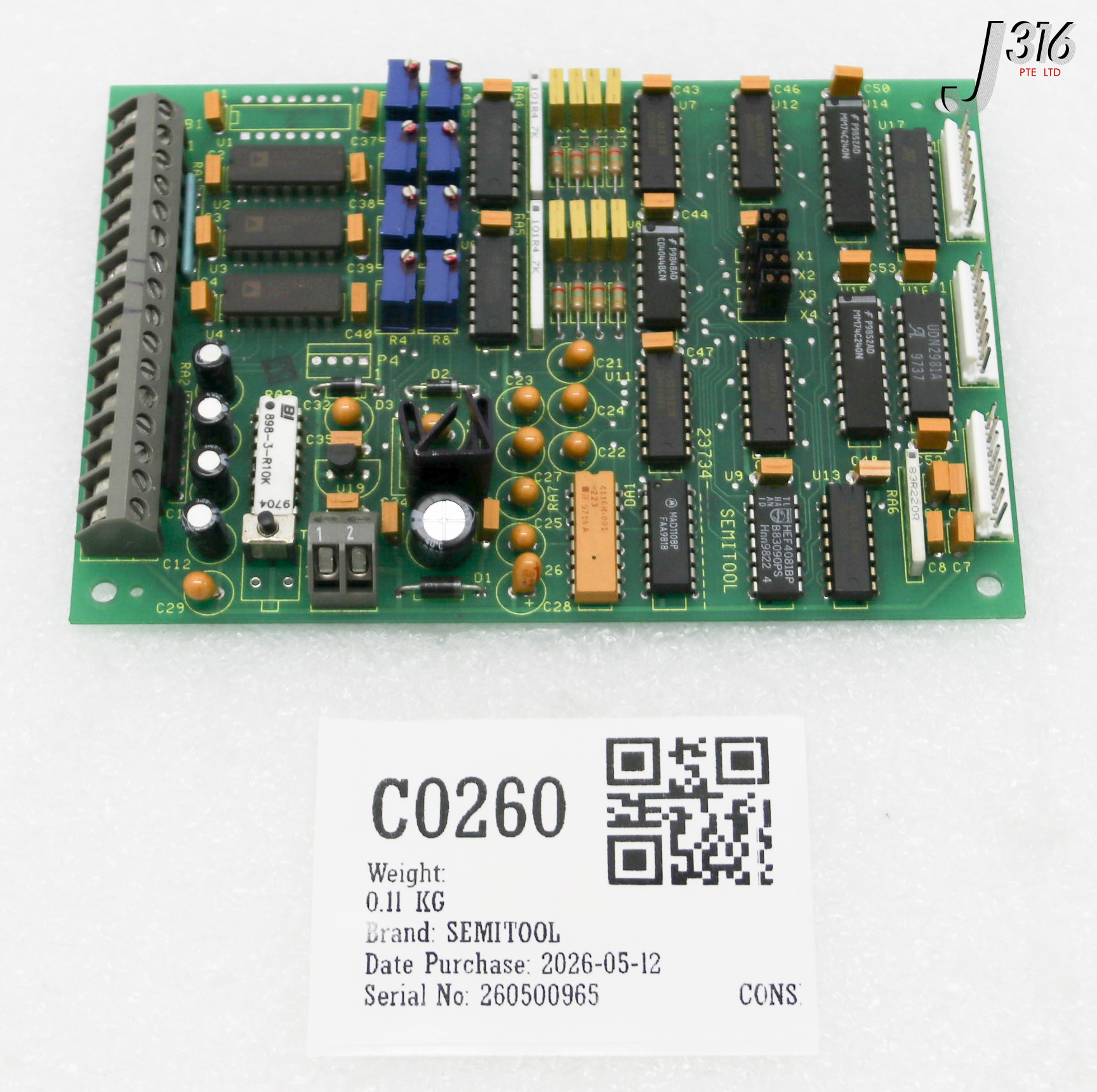 C0260 SEMITOOL PCB, QUAD OVERTEMP BOARD 23734-531