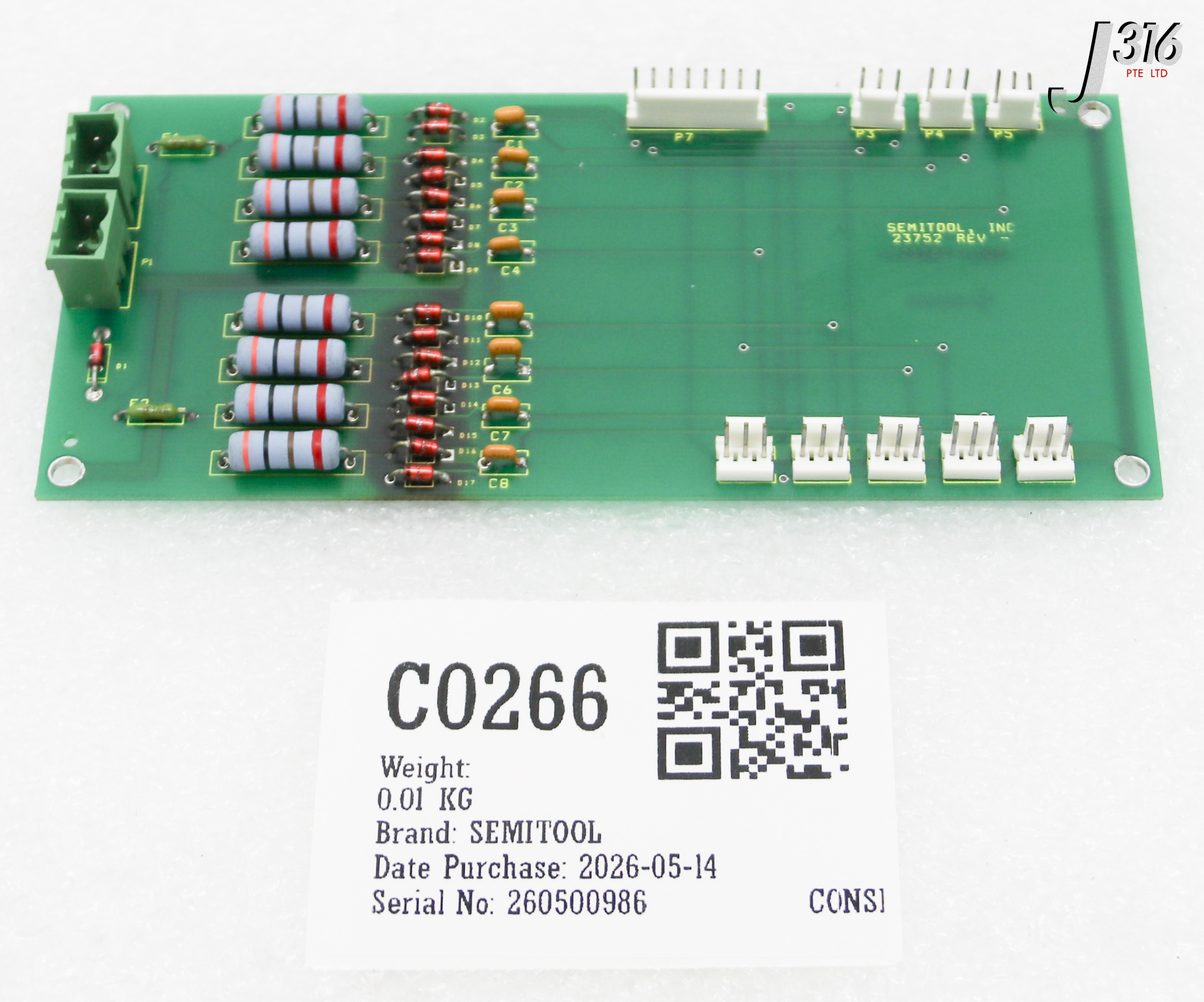 C0266 SEMITOOL PCB, 8-CHANNEL CURRENT LIMIT BOARD 23752
