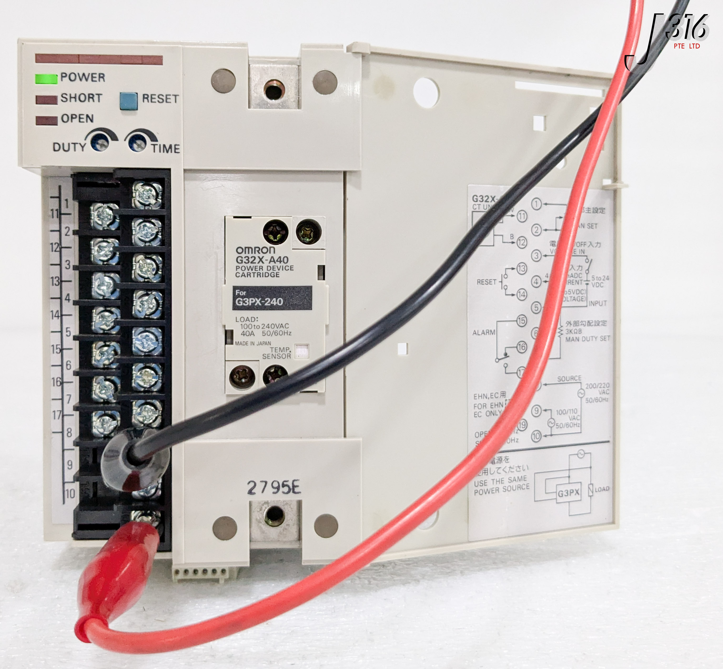 C0293 OMRON CONTROL PWR RELAY OUT CHASSIS MT G3PX-240EH