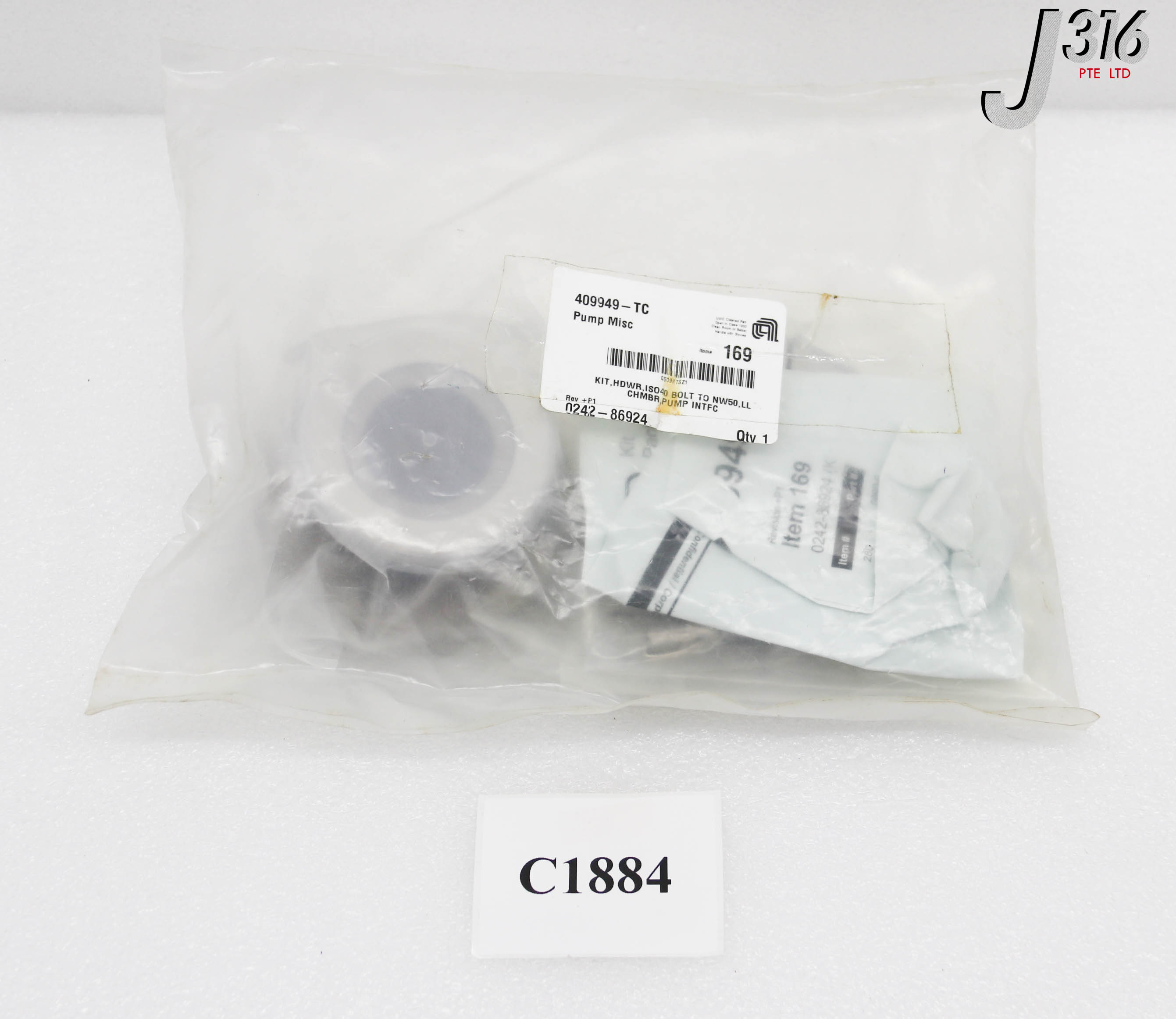 C1884 APPLIED MATERIALS KIT, HDWR, ISO40 BOLT TO NW50, LL CHMBR, PUMP INTFC (NEW) 0242-86924