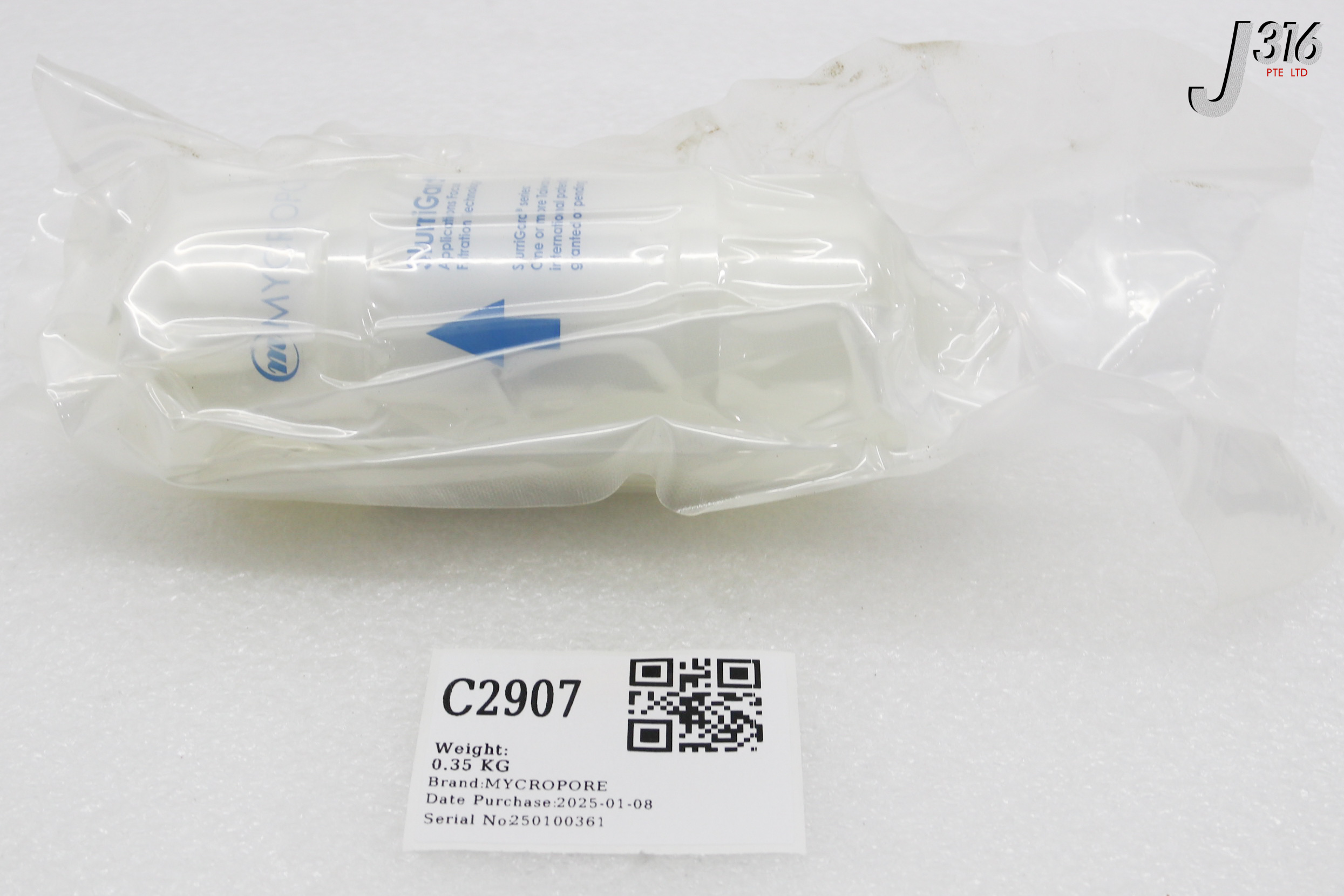 C2907 MYCROPORE FILTER, SLURRIGARD ECP-II LONG DISPO PDTB, 0.3um, 3/8" I/O, 1/4" V/D (NEW) ECPTL-CM-PDTB03-F64-01